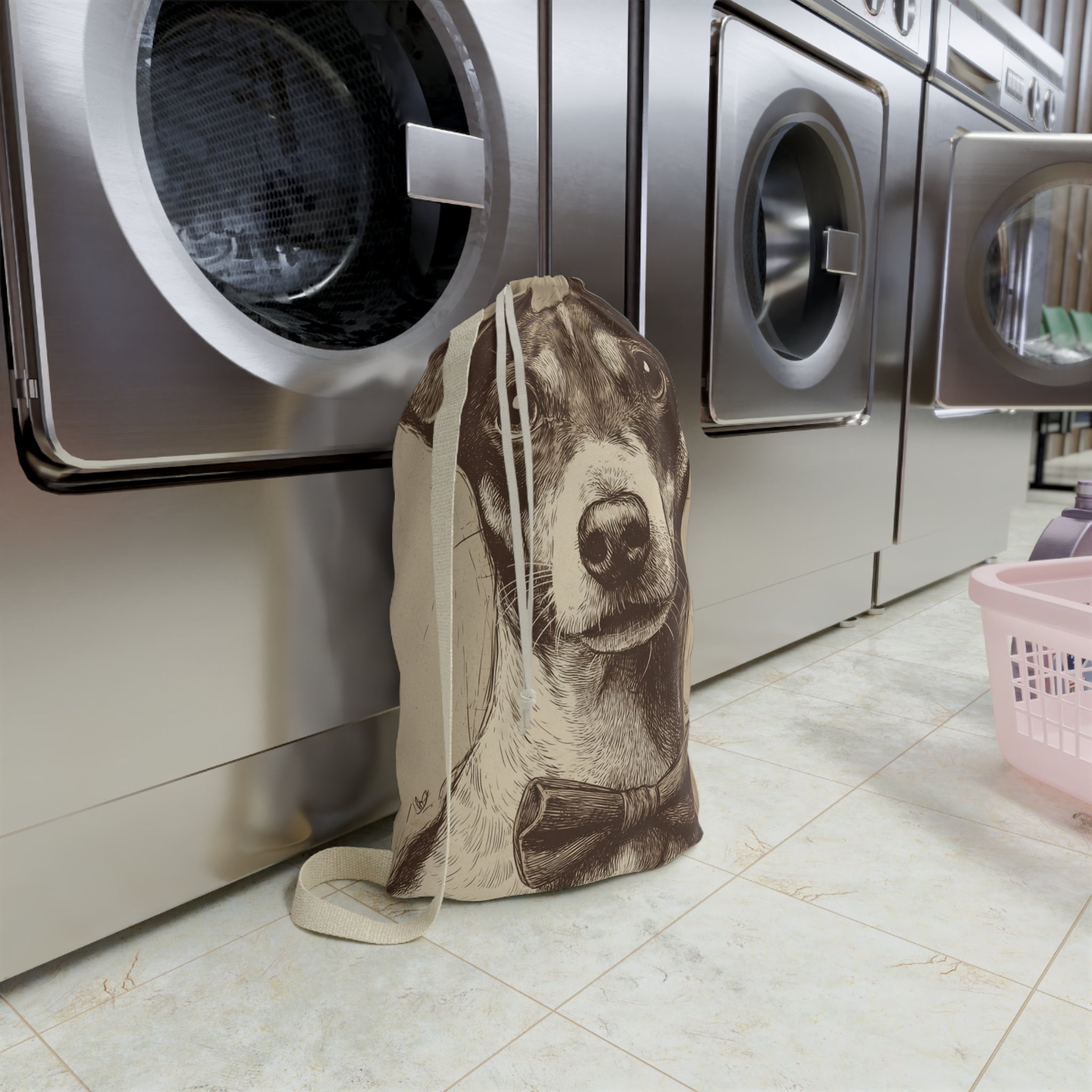 Stylish Dog Pattern Laundry Bag, Pet Lover Gift, Home Organization, Cute Storage, Modern Decor, Customizable Design