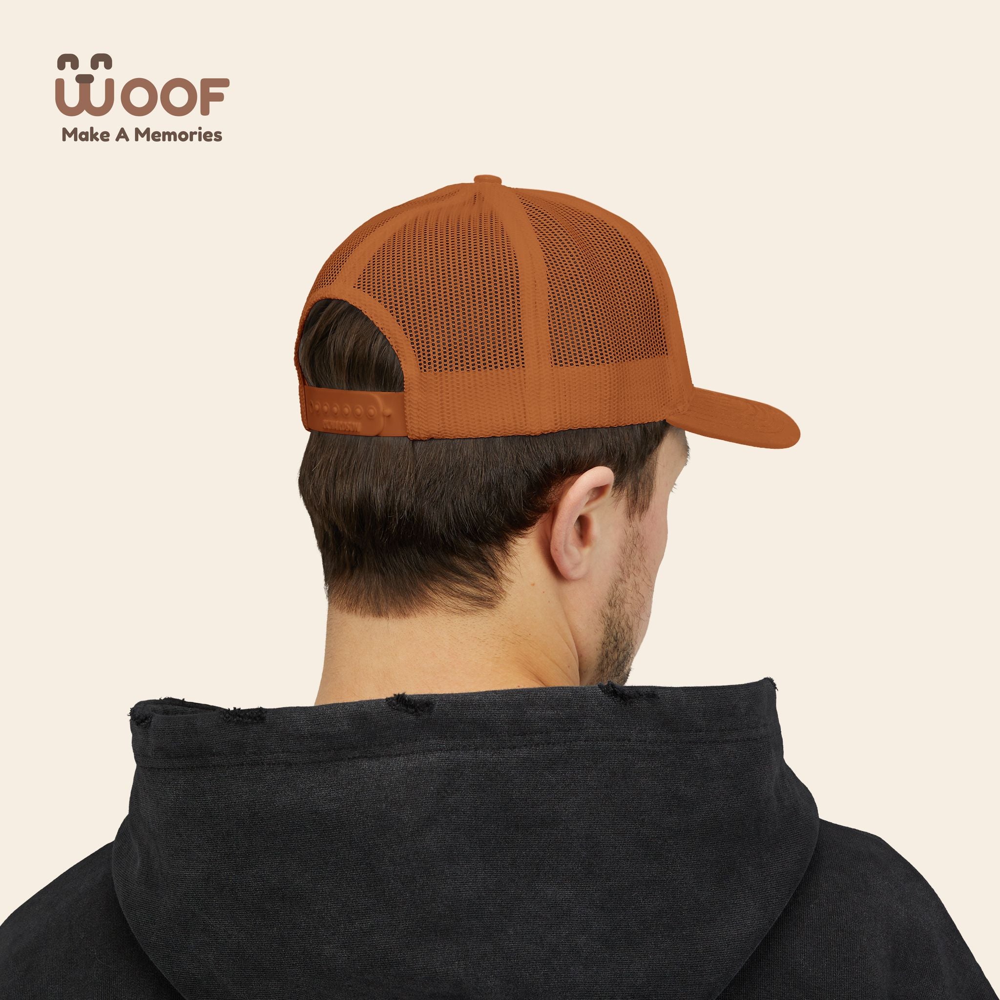 Woof Snapback Trucker Cap - Pet Lovers Gift, Dog Mom Hat, Casual Outdoor Accessory, Fun Pet Apparel, Unique Dog Dad Gift