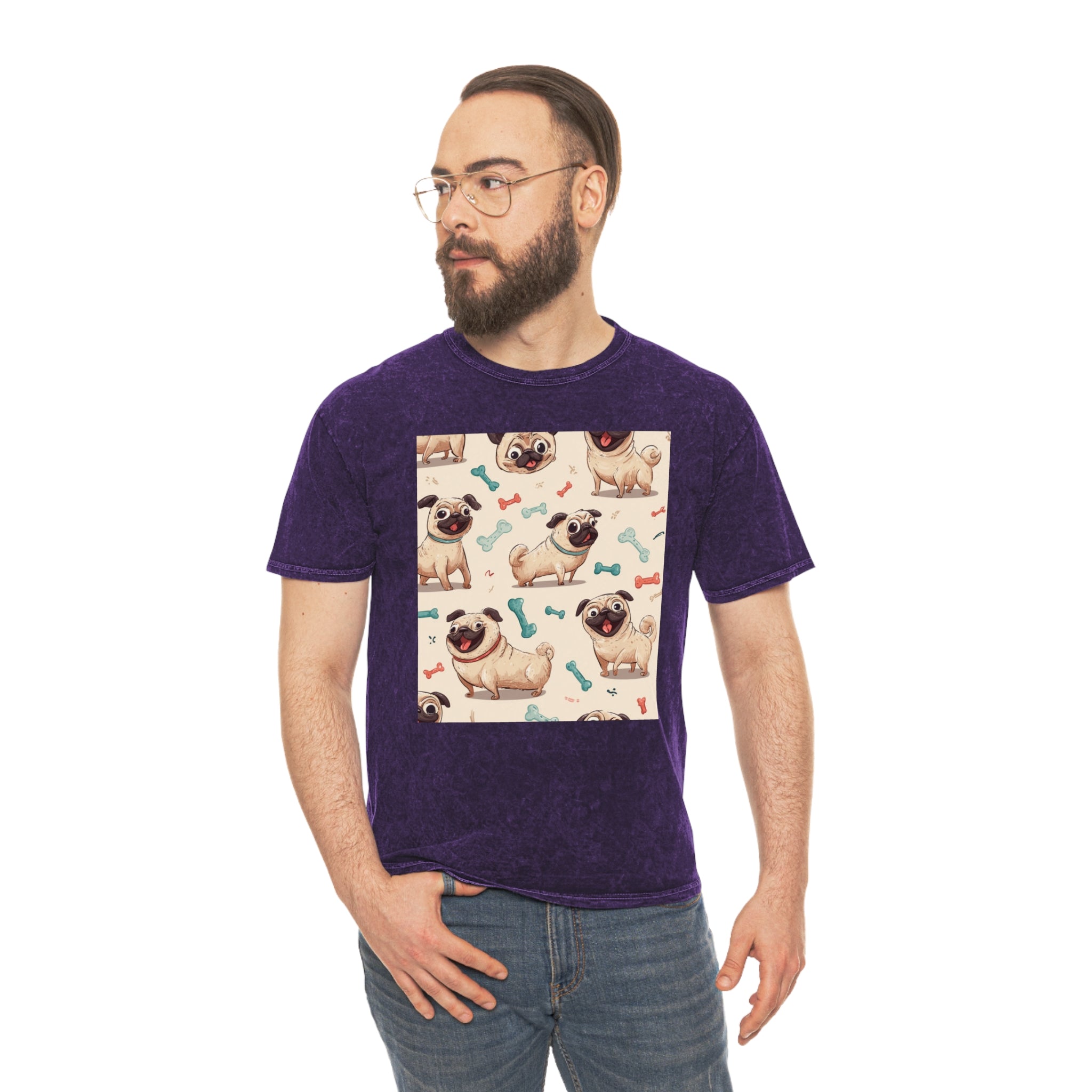 Cute Pug Graphic Tee for Dog Lovers, Casual Summer Shirt, Gift for Pet Owners, Unisex Vintage Style, Animal Print T-Shirt