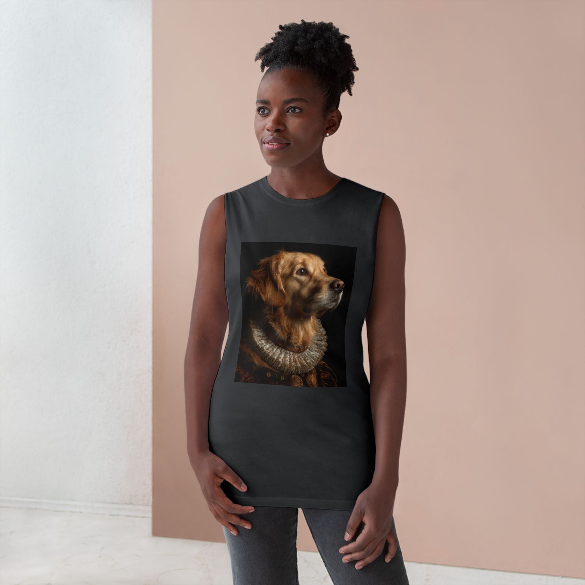 Golden Retriever Portrait Tank Top, Dog Lover Gift, Pet Memorial Tee, Animal Art Apparel, Unique Dog Owner Shirt