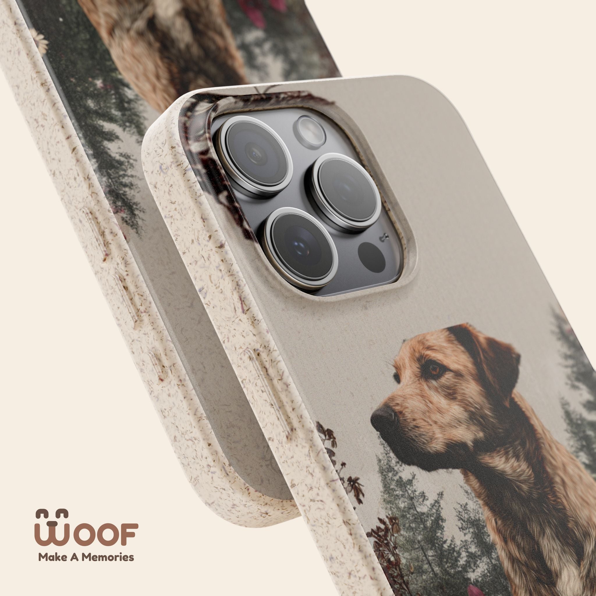 Eco-Friendly Dog Lover Biodegradable Phone Case - Floral Design