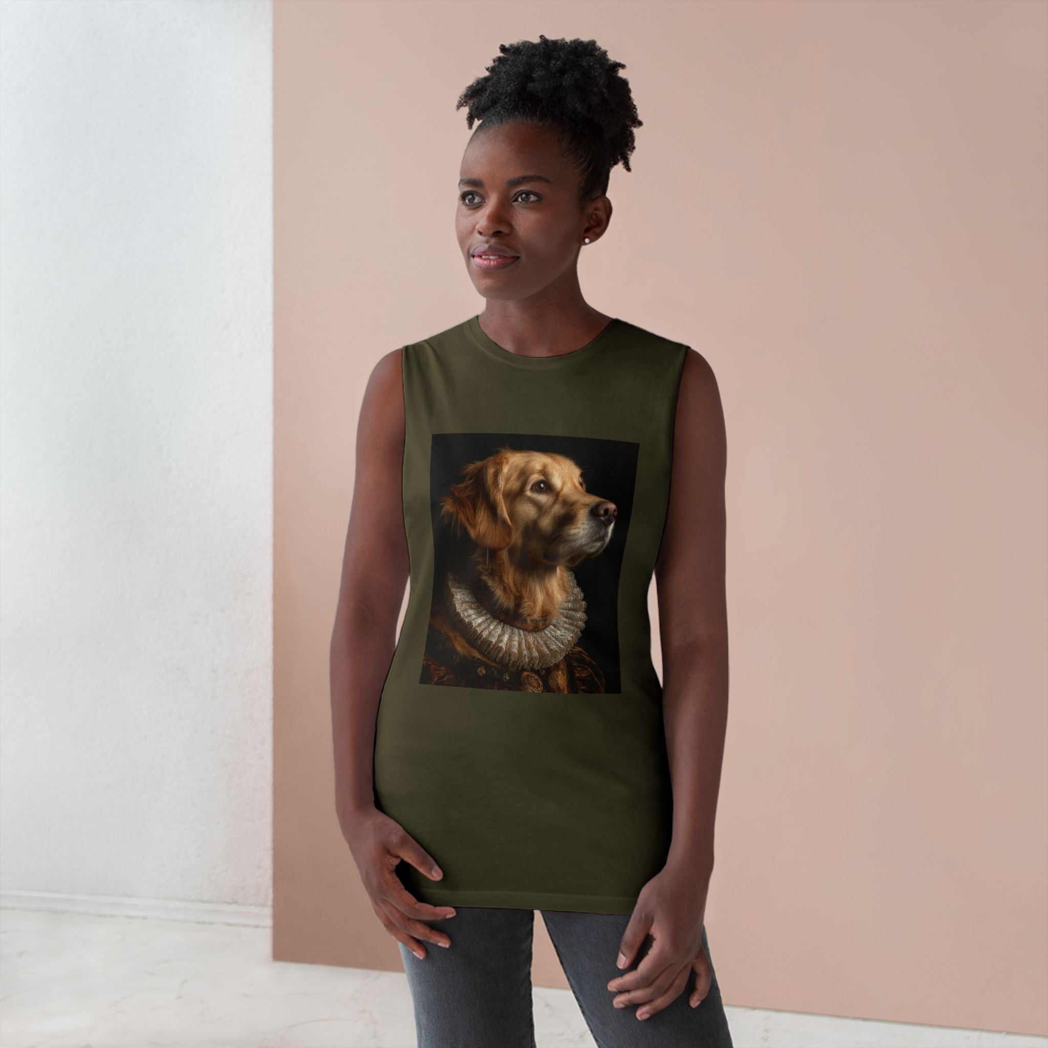 Golden Retriever Portrait Tank Top, Dog Lover Gift, Pet Memorial Tee, Animal Art Apparel, Unique Dog Owner Shirt