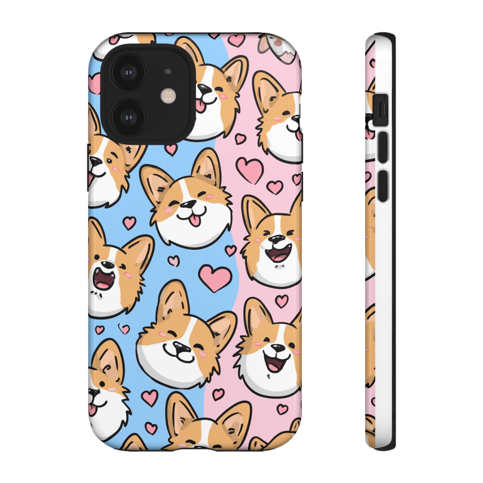 Cute Corgi Phone Case – Fun & Playful Protection with Love Hearts