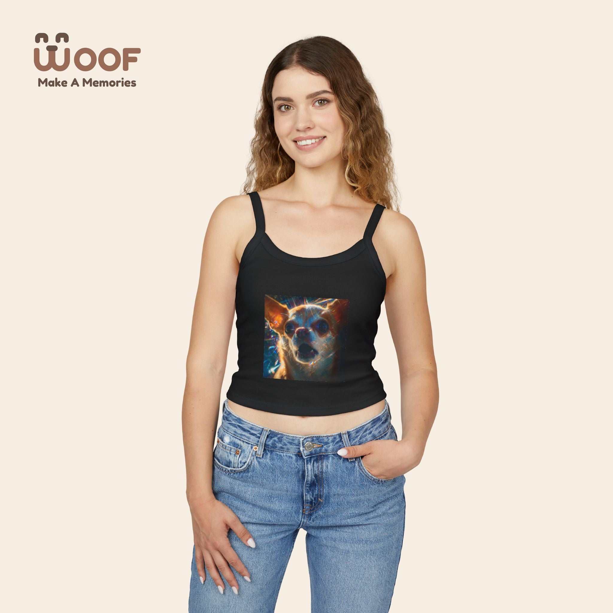 Cute Pet Lover's Spaghetti Strap Tank Top, Dog Mom Gift, Summer Top, Casual Wear, Animal Lover Apparel