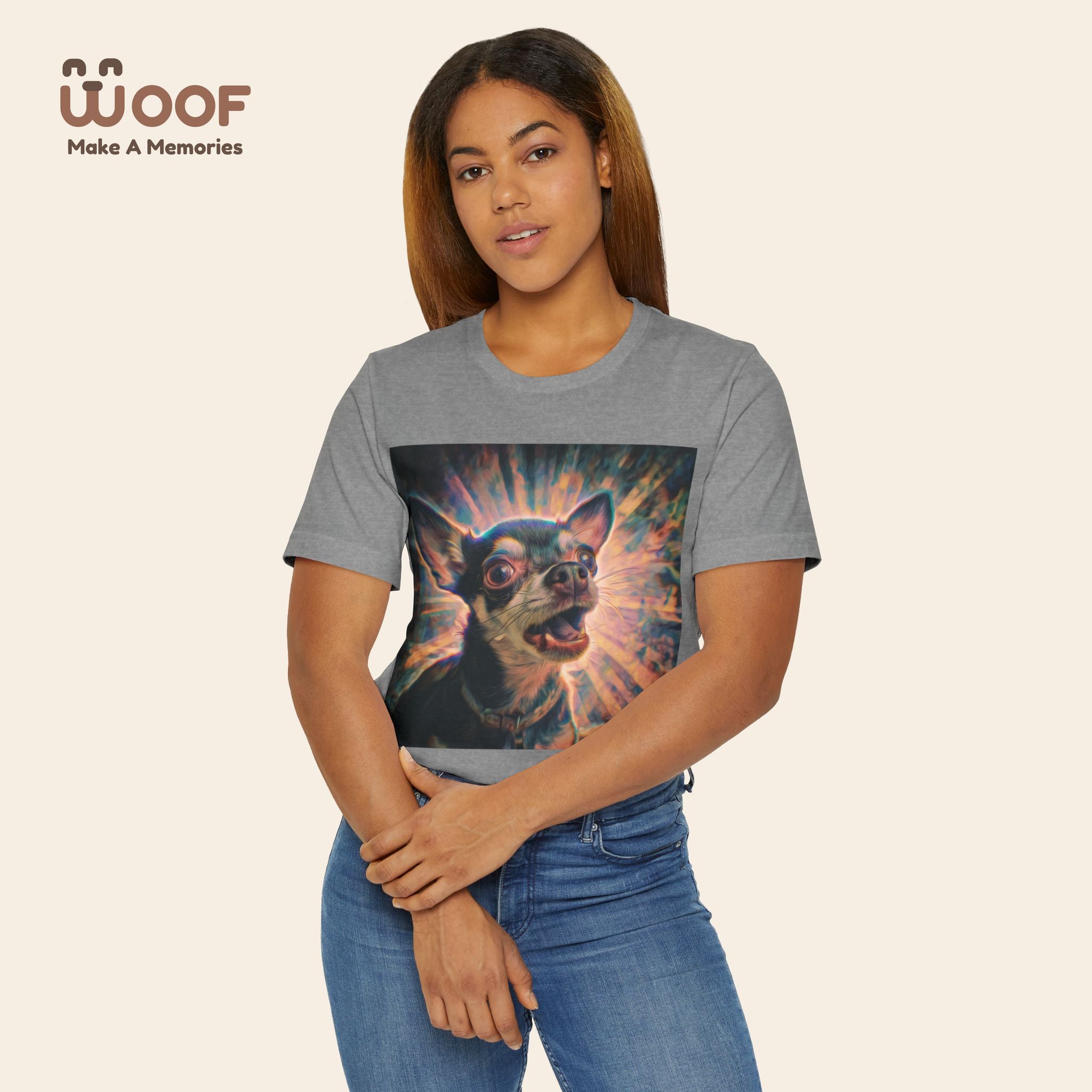 WOOF Retro Dog T-Shirt, Funny Dog Lover Gift, Pet Owner Apparel, Unique Graphic Tee, Dog Themed Fashion