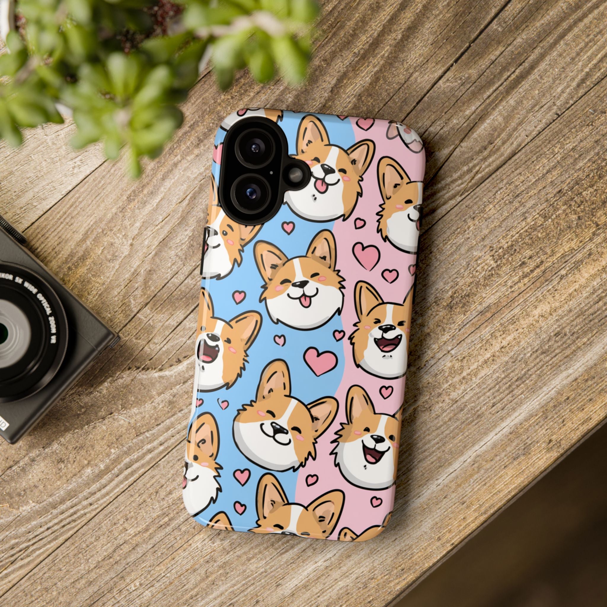 Cute Corgi Phone Case – Fun & Playful Protection with Love Hearts