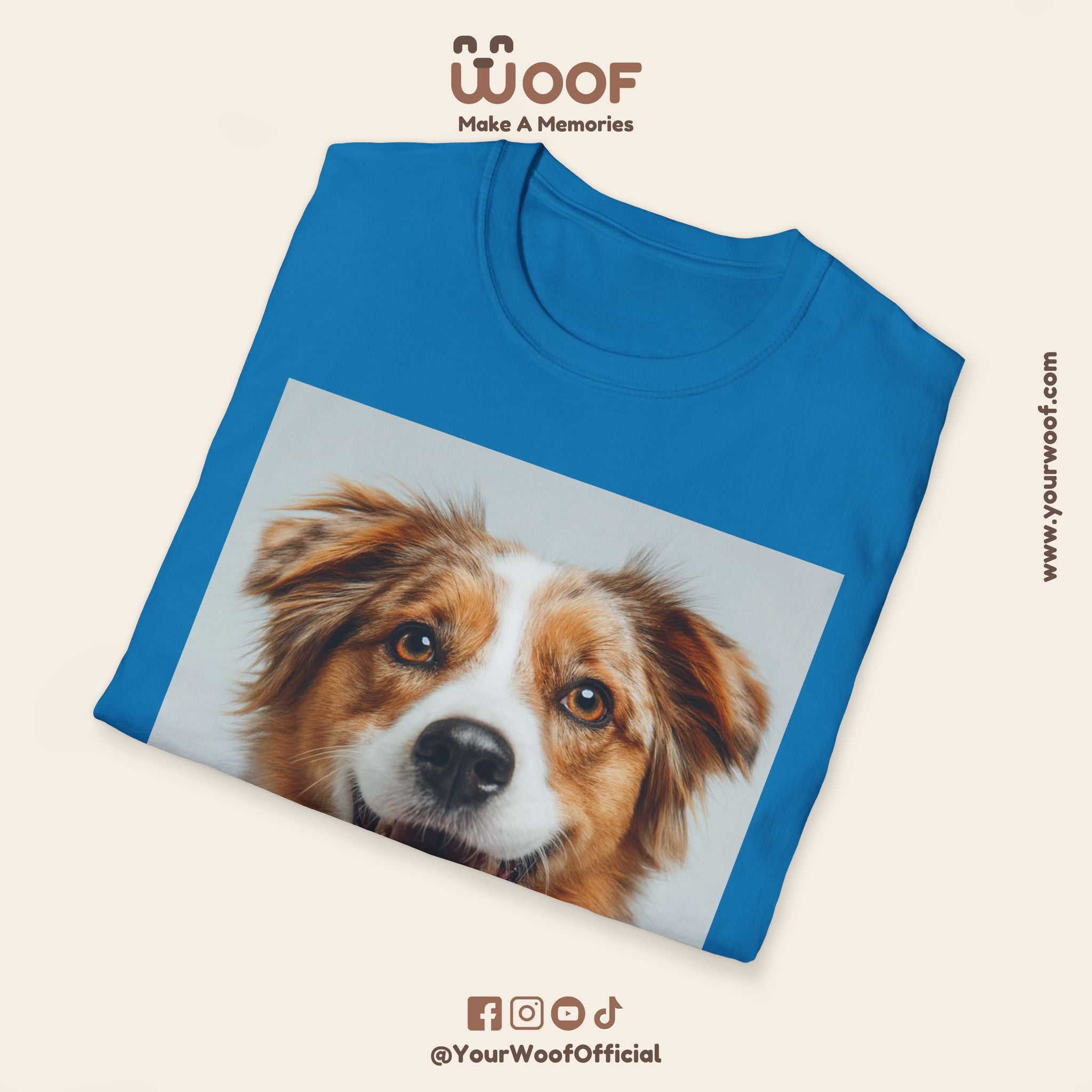 Joyful Dog Portrait Unisex Softstyle T-Shirt - Perfect for Pet Lovers!