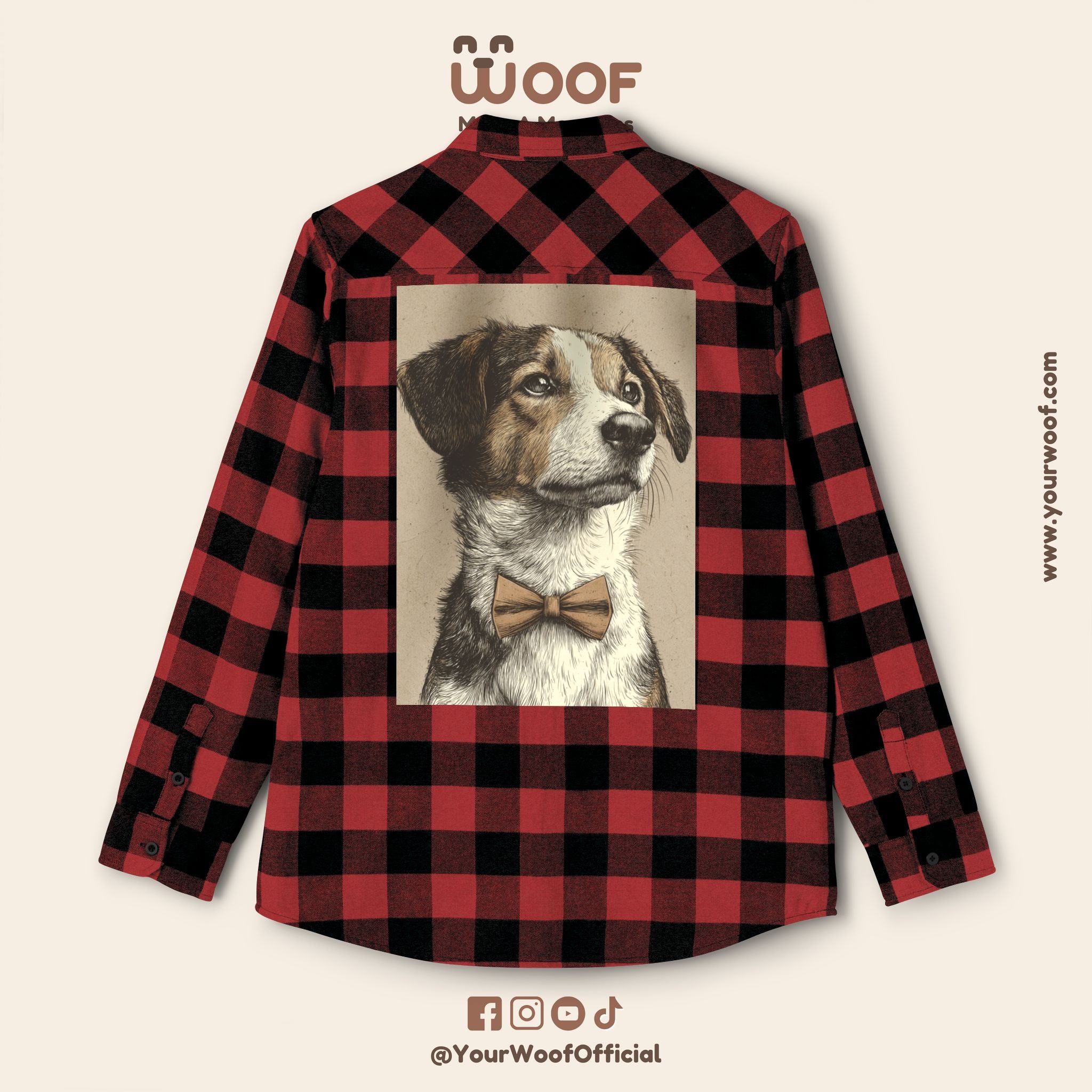 Woof Unisex Flannel Shirt, Dog Lover Apparel, Cozy Flannel, Pet Gift, Casual Wear, Outdoor Adventure, Fall Fashion