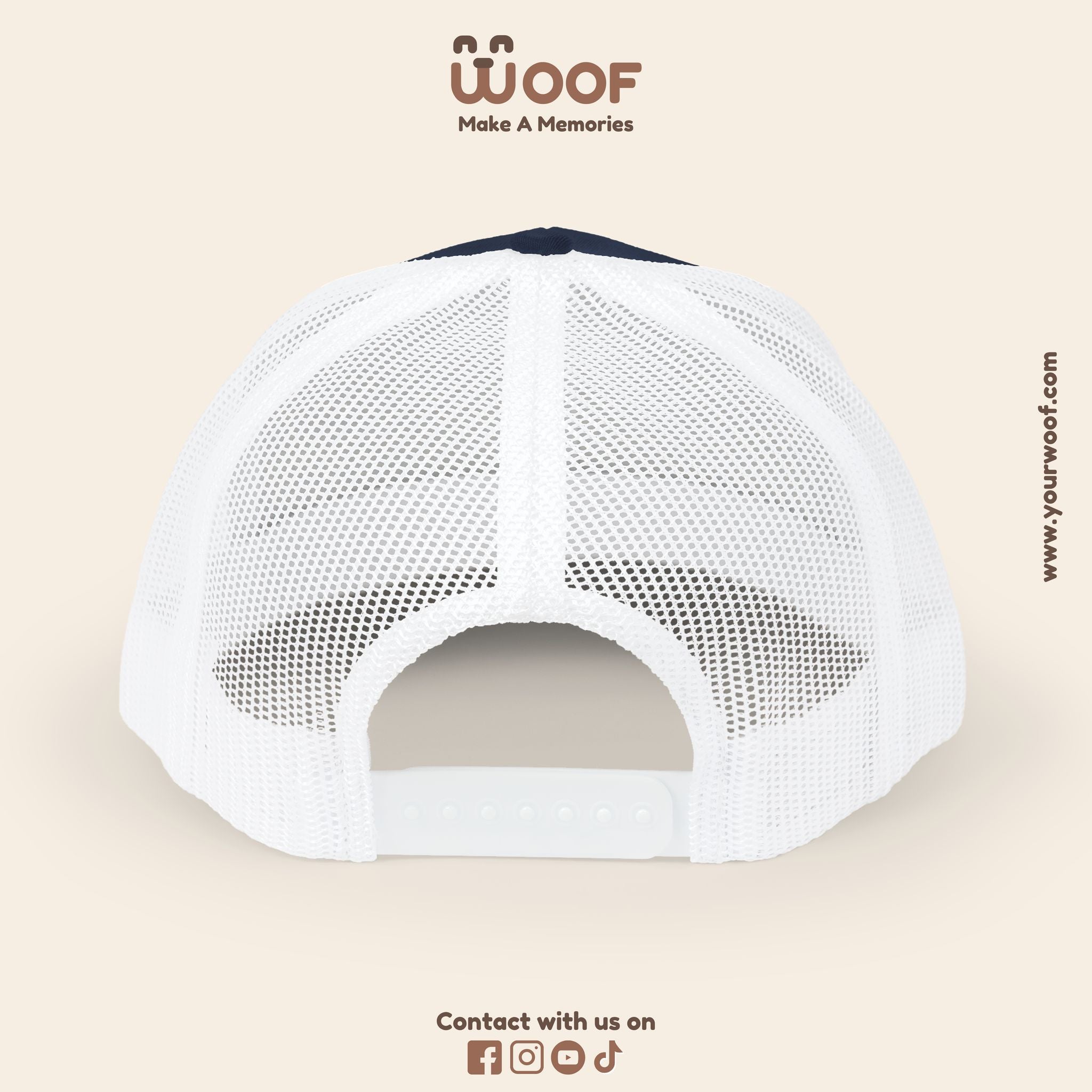 Woof Snapback Trucker Cap - Pet Lovers Gift, Dog Mom Hat, Casual Outdoor Accessory, Fun Pet Apparel, Unique Dog Dad Gift