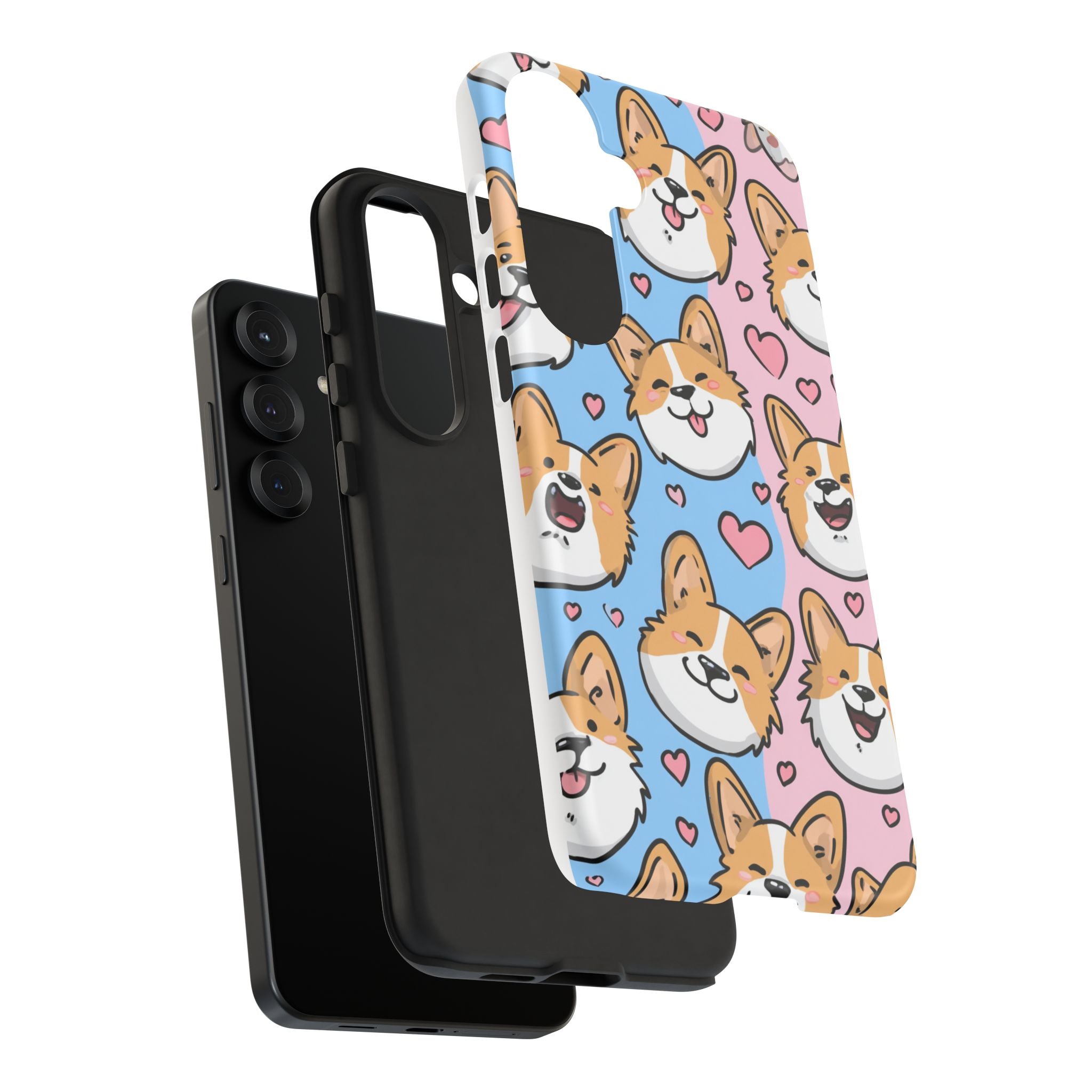 Cute Corgi Phone Case – Fun & Playful Protection with Love Hearts
