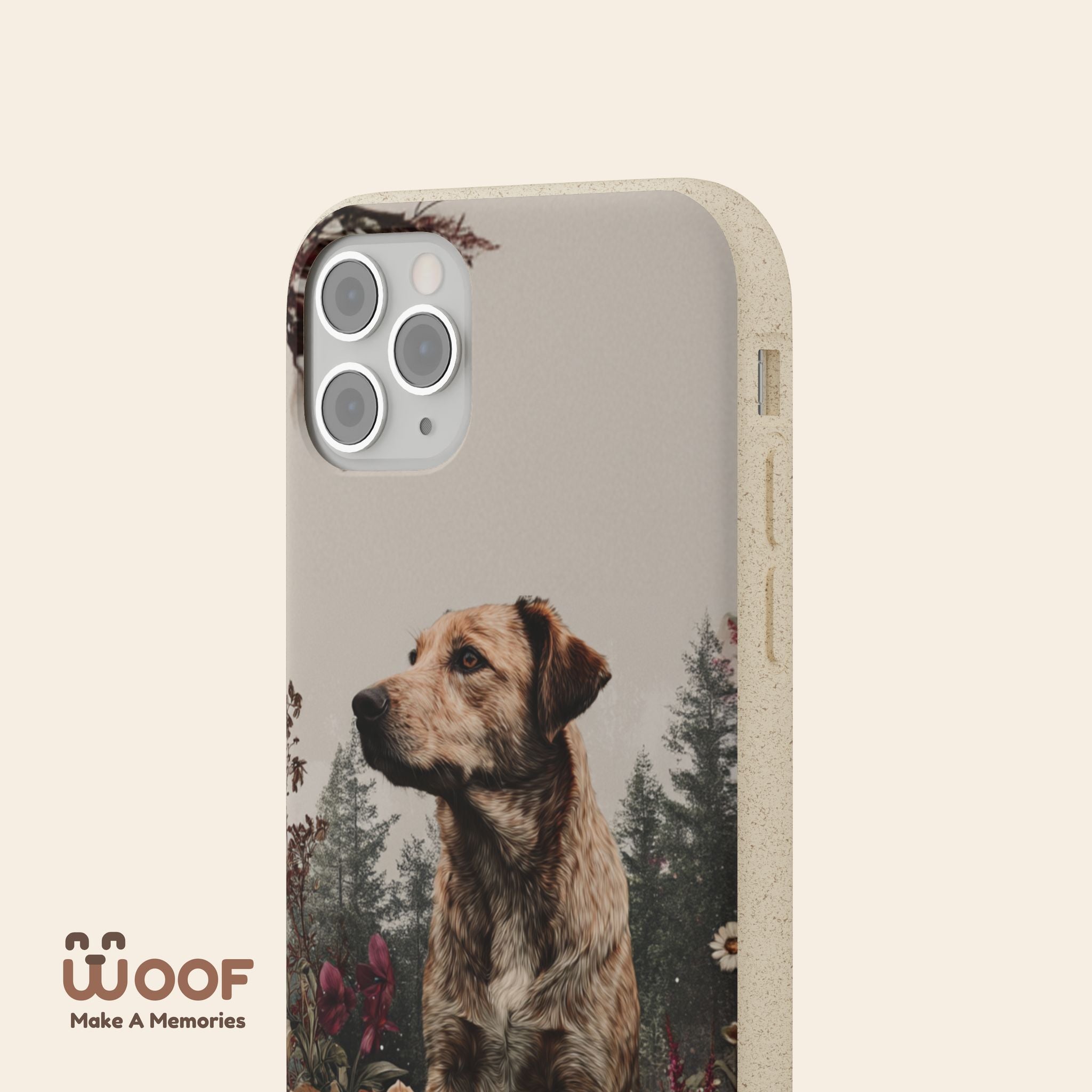 Eco-Friendly Dog Lover Biodegradable Phone Case - Floral Design