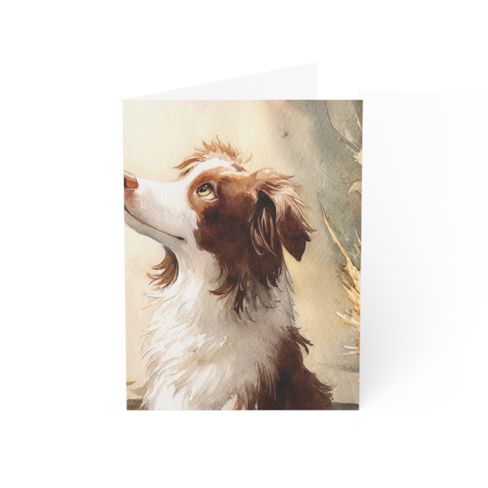 Watercolor Dog & Autumn Harvest Greeting Cards - Set of 1, 10, 30, or 50