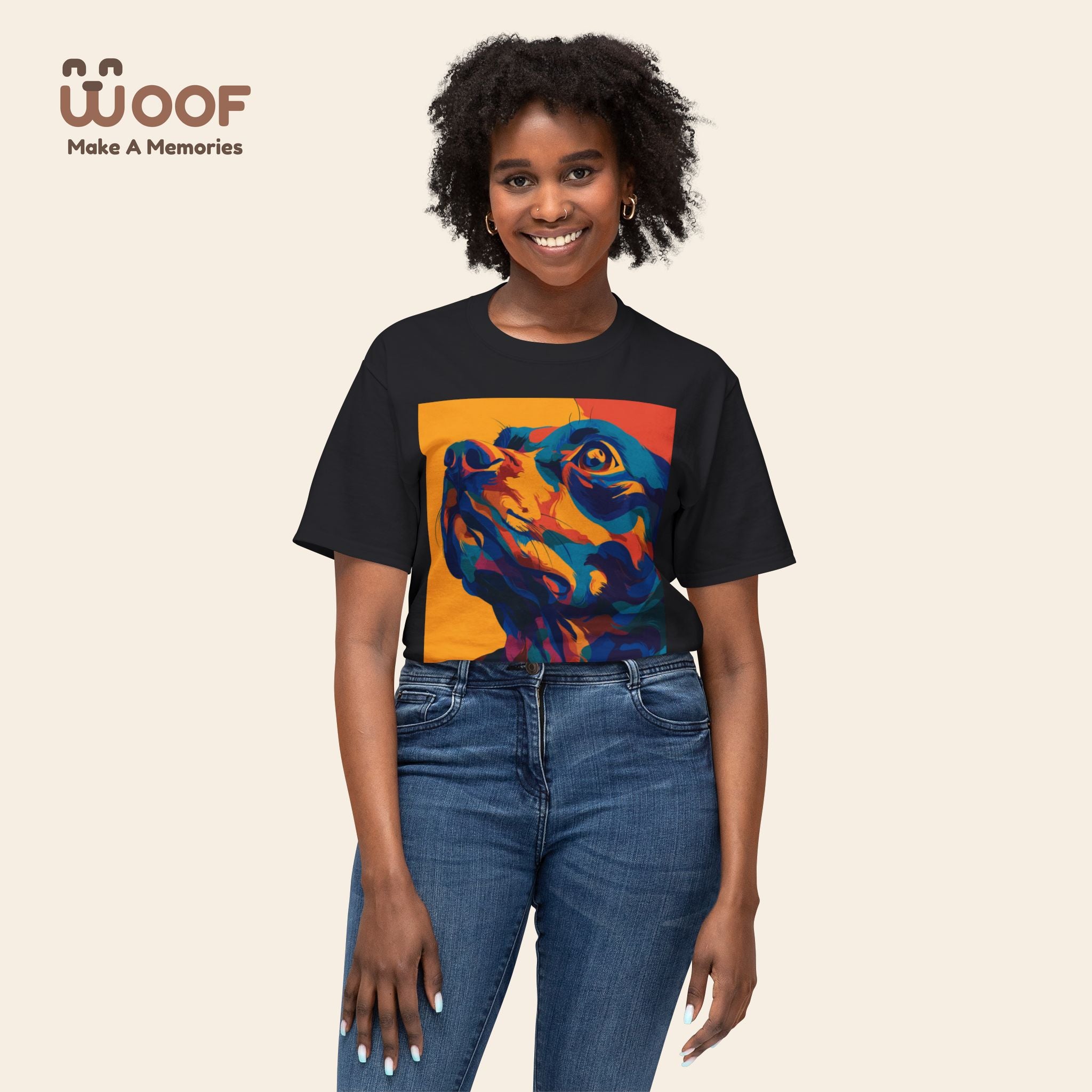 Colorful Dog Portrait T-Shirt | Pet Lover Gift, Animal Lover Apparel, Fun Dog Tee, Gift for Dog Moms, Unique Pet Merchandise