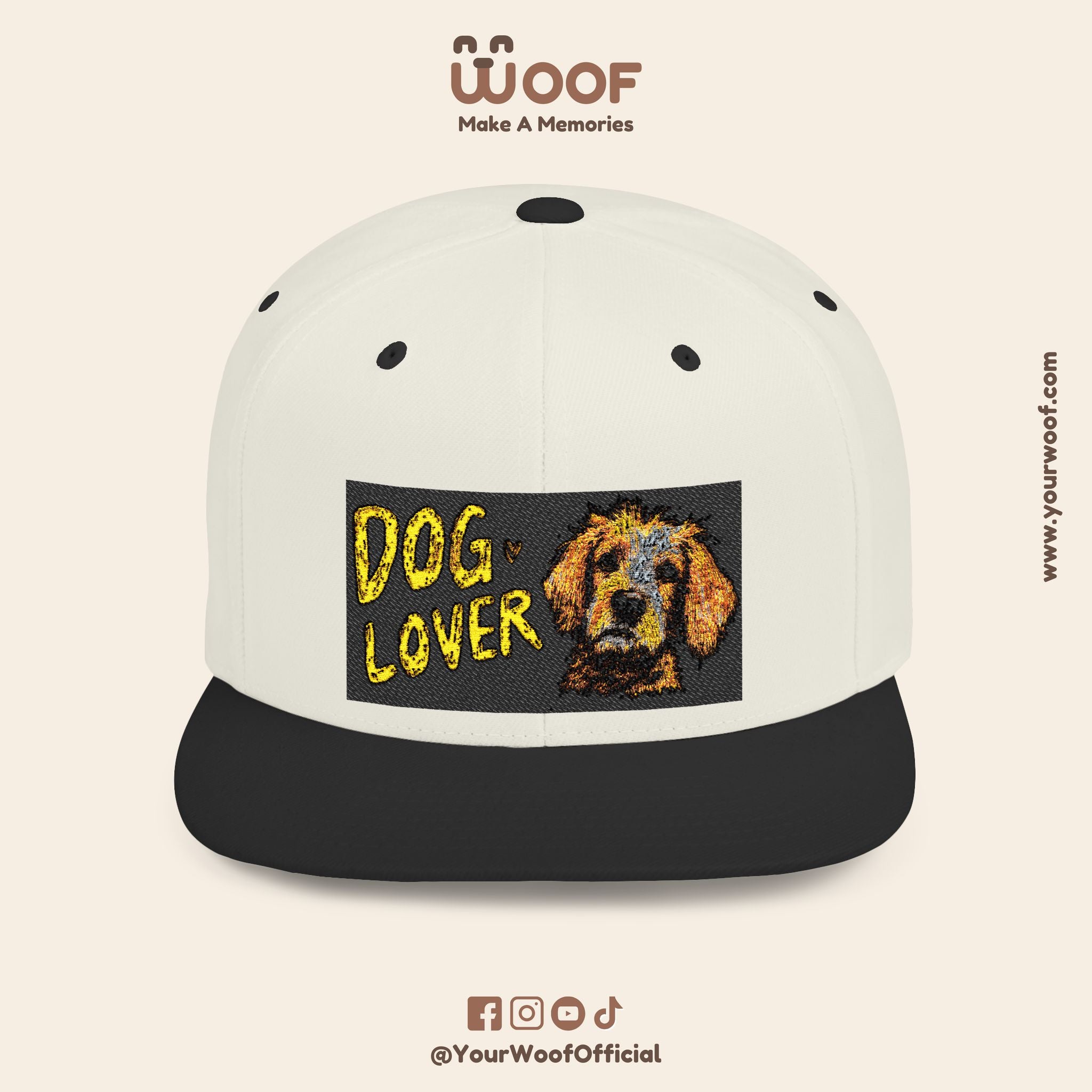Dog Lover Flat Bill Snapback Hat, Casual Cap for Pet Owners, Dog Gift, Adjustable Hat, Fashion Accessory for Animal Lovers