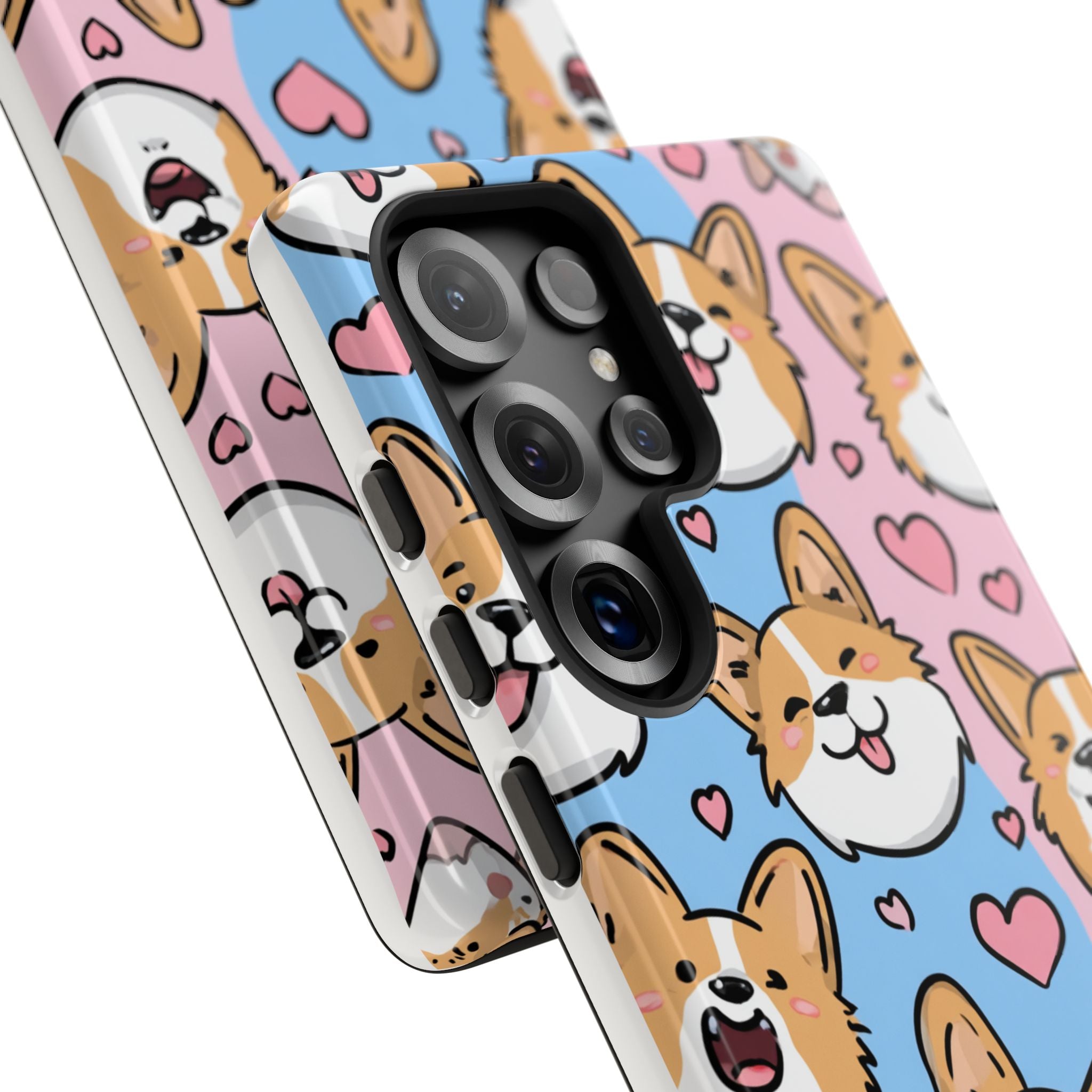 Cute Corgi Phone Case – Fun & Playful Protection with Love Hearts