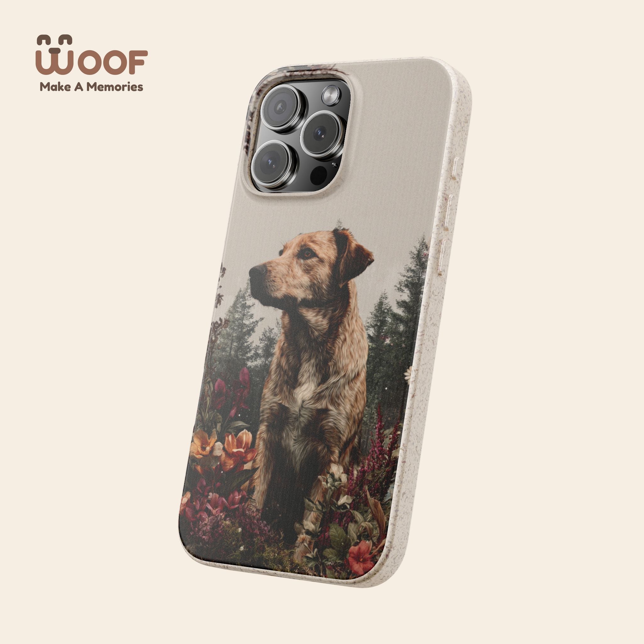Eco-Friendly Dog Lover Biodegradable Phone Case - Floral Design