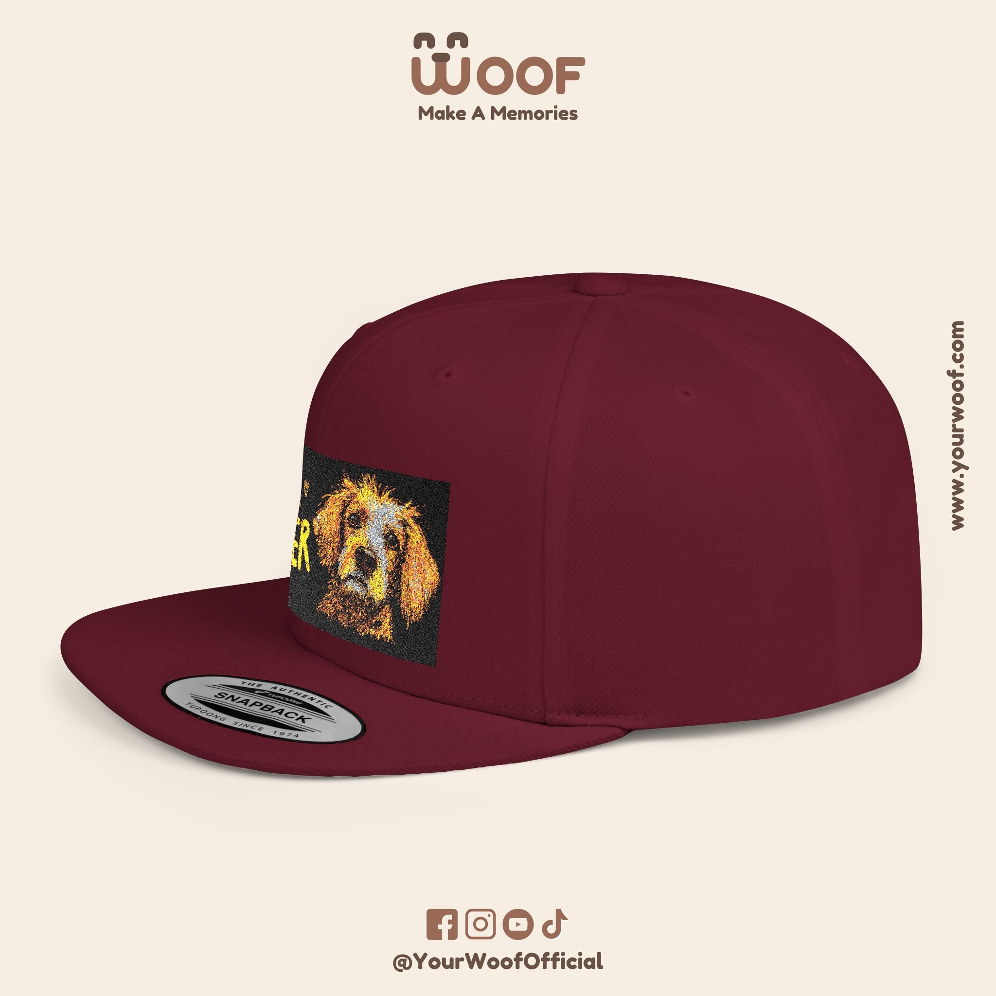 Dog Lover Flat Bill Snapback Hat, Casual Cap for Pet Owners, Dog Gift, Adjustable Hat, Fashion Accessory for Animal Lovers
