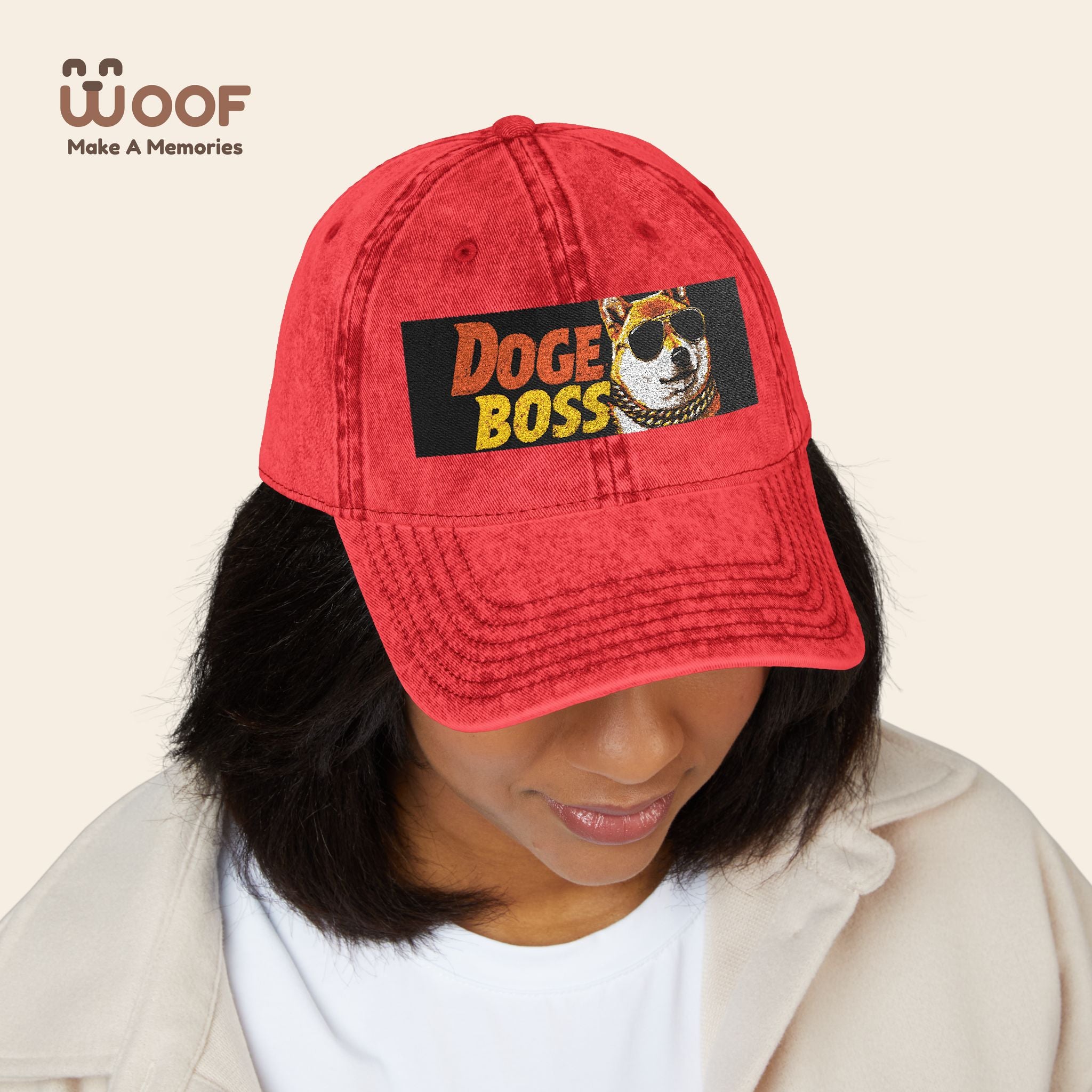 Vintage Doge Boss Cap, Retro Embroidered Hat, Unique Gift for Meme Lovers, Trendy Dad Hat, Cool Casual Accessory