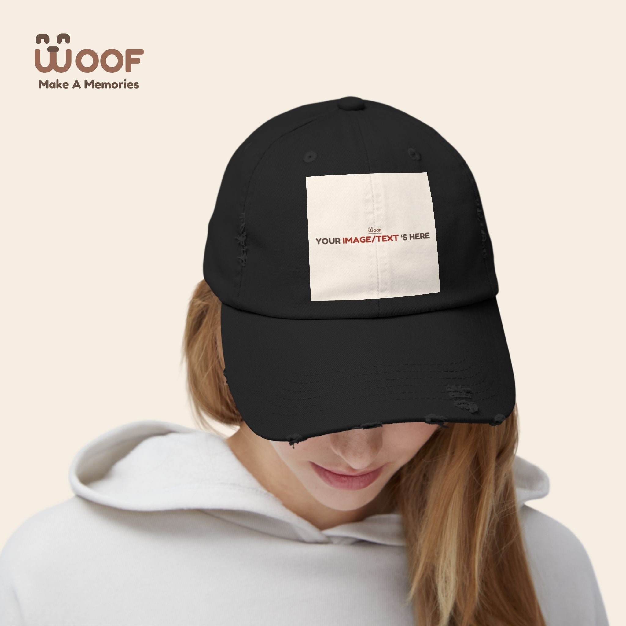 Playful Distressed Cap - Perfect Gift for Dog Lovers, Casual Wear, Outdoor Adventures, Pet Themed Accessories, Birthday Gift