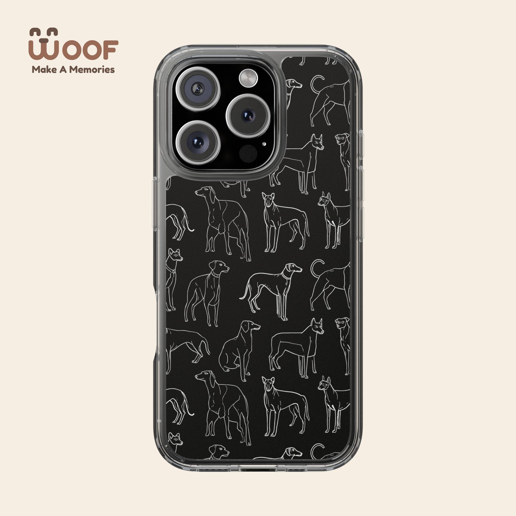 Stylish Dog Print Clear Phone Case, Pet Lover Gift, Customizable Clear Cases, Dog Owner Accessories, Cute Phone Covers