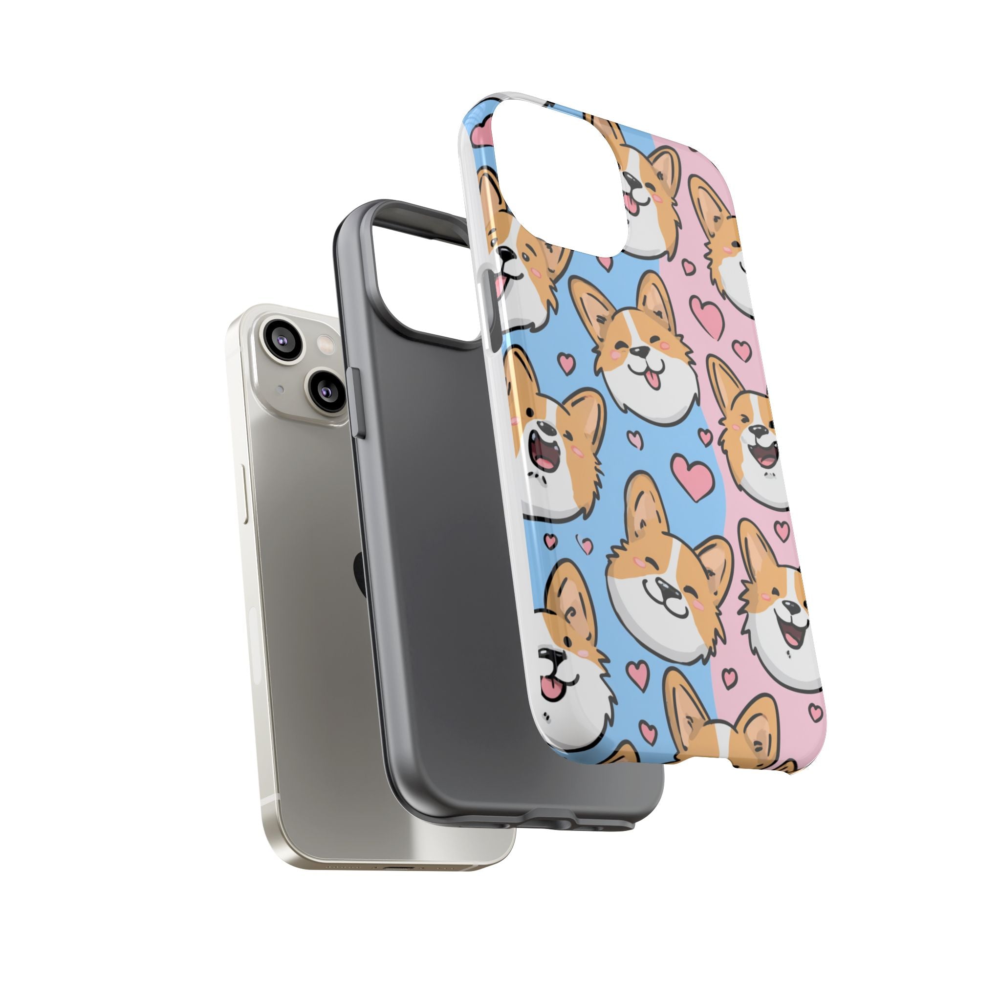 Cute Corgi Phone Case – Fun & Playful Protection with Love Hearts