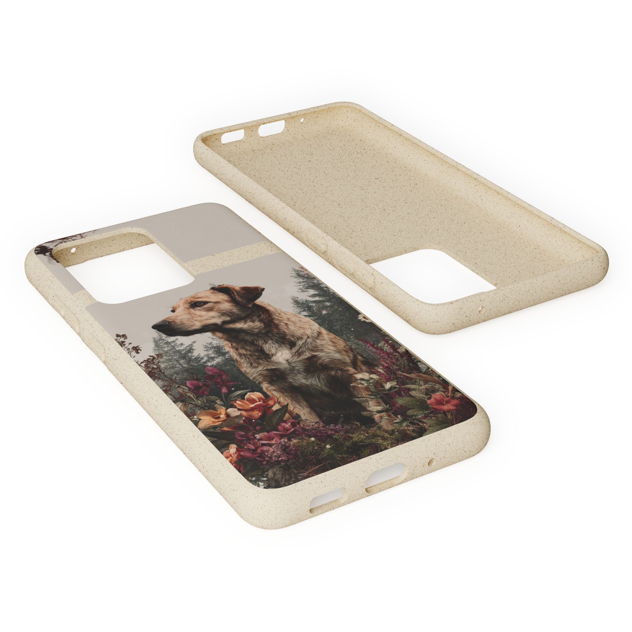 Eco-Friendly Dog Lover Biodegradable Phone Case - Floral Design