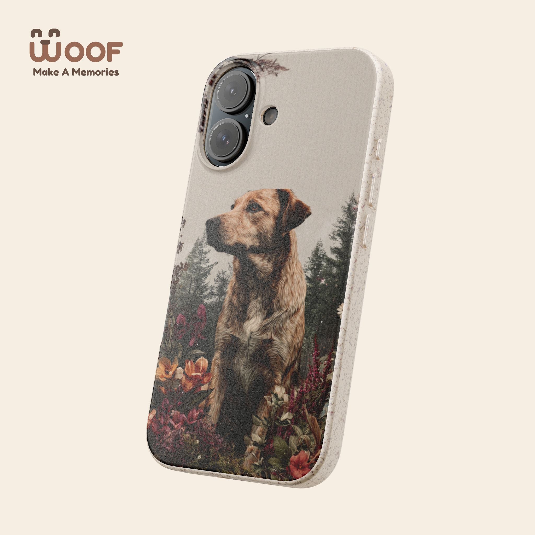 Eco-Friendly Dog Lover Biodegradable Phone Case - Floral Design