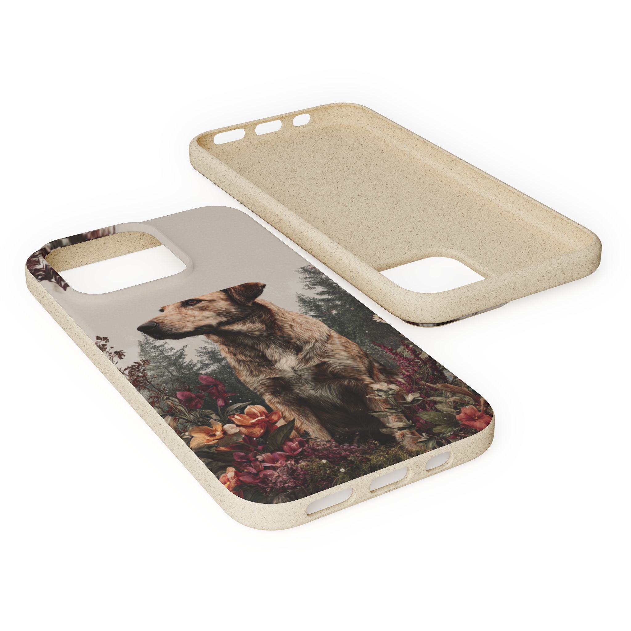 Eco-Friendly Dog Lover Biodegradable Phone Case - Floral Design
