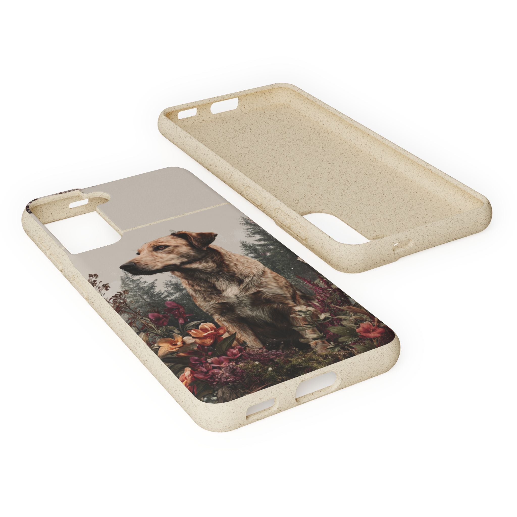 Eco-Friendly Dog Lover Biodegradable Phone Case - Floral Design