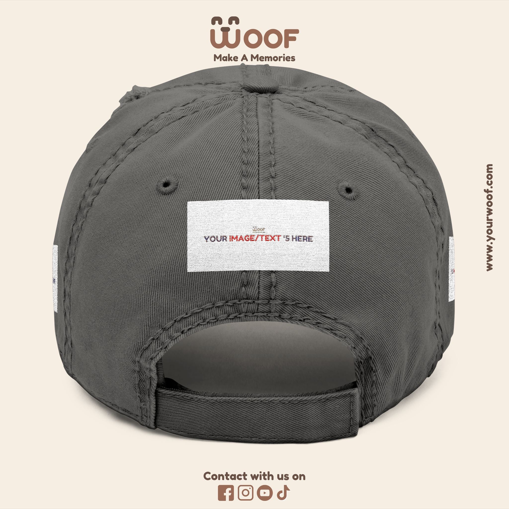 Distressed Embroidered Dad Hat, Customizable Cap for Casual Style, Great for Gifts, Outdoors, Festivals, Everyday Wear