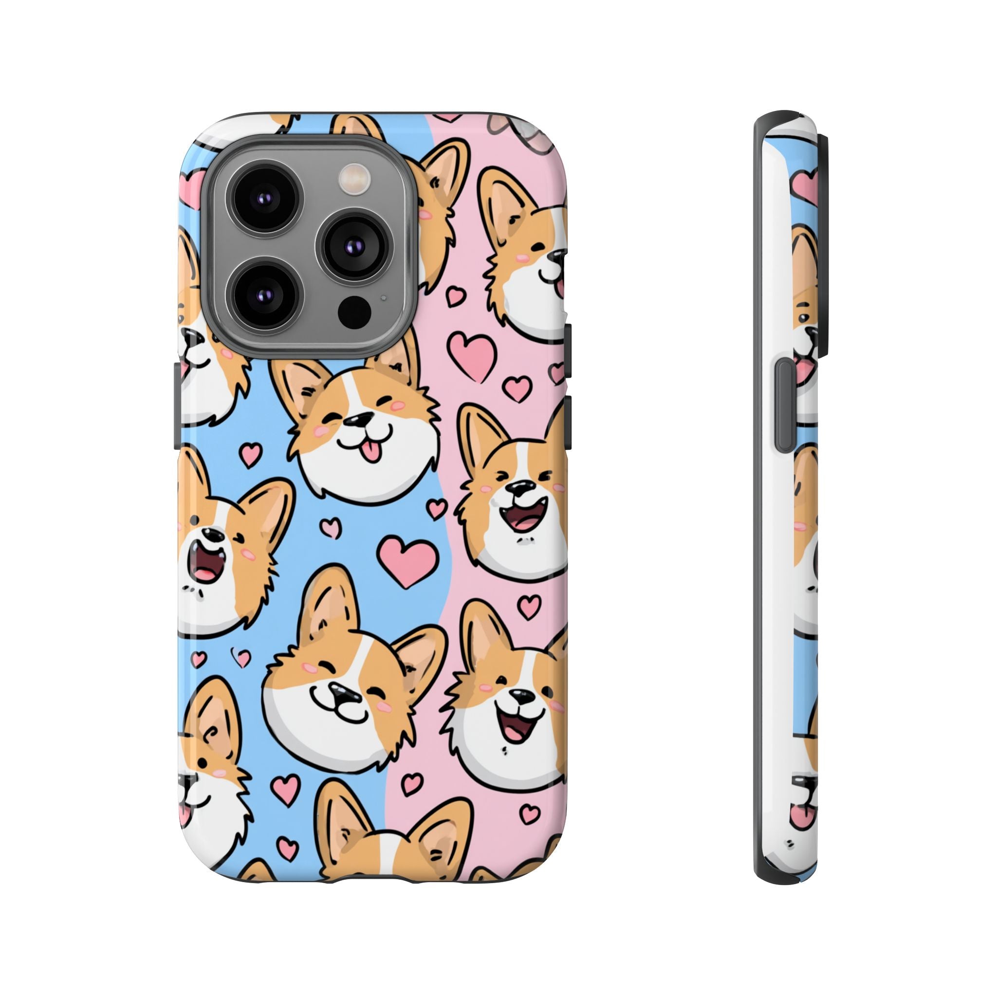 Cute Corgi Phone Case – Fun & Playful Protection with Love Hearts