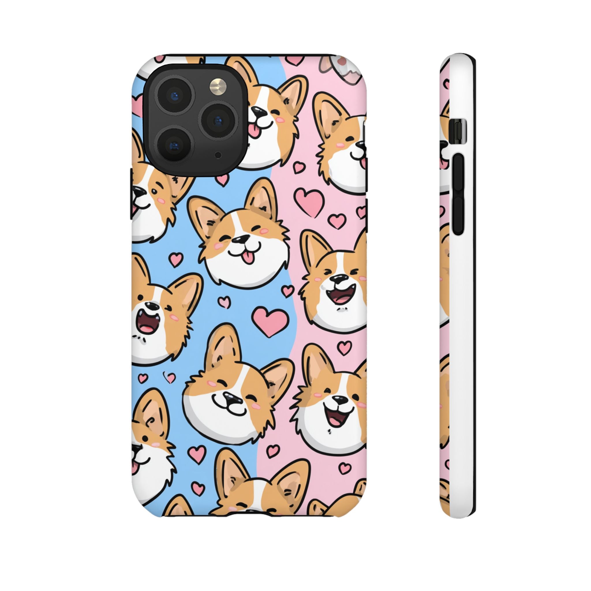 Cute Corgi Phone Case – Fun & Playful Protection with Love Hearts