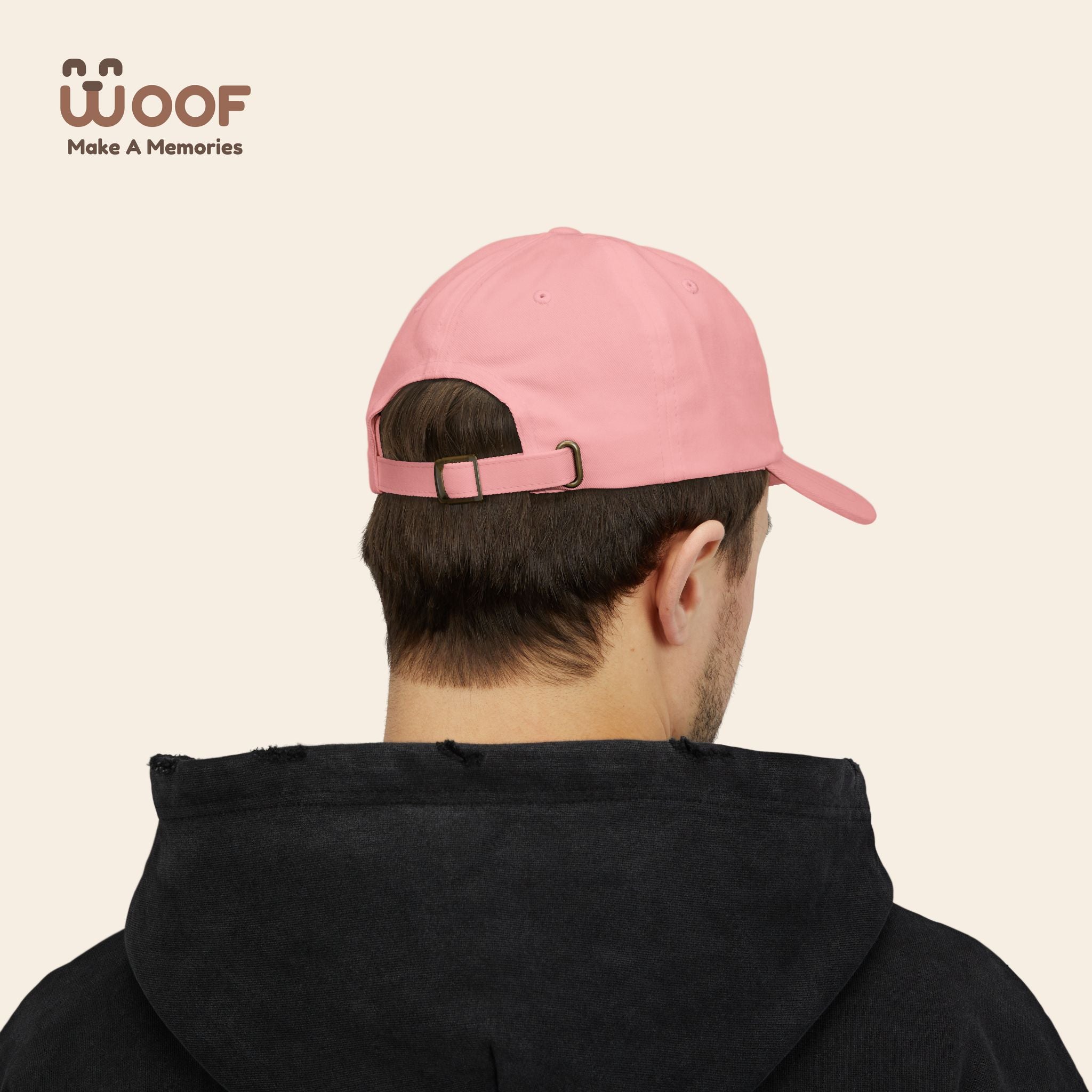 Classic Dad Cap with Woof Design, Adjustable Cap for Dog Lovers, Gift for Pet Owners, Casual Style Hat, Everyday Wear