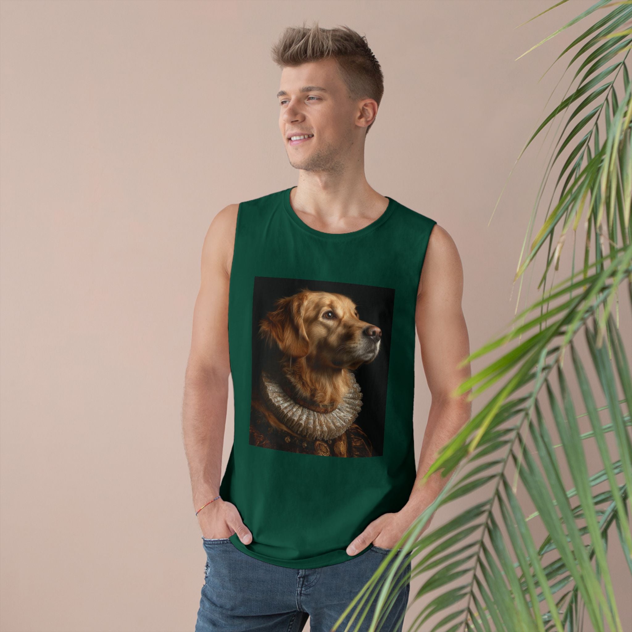 Golden Retriever Portrait Tank Top, Dog Lover Gift, Pet Memorial Tee, Animal Art Apparel, Unique Dog Owner Shirt