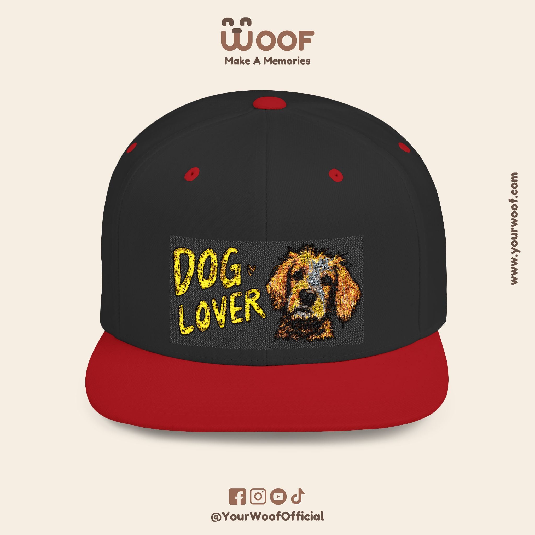 Dog Lover Flat Bill Snapback Hat, Casual Cap for Pet Owners, Dog Gift, Adjustable Hat, Fashion Accessory for Animal Lovers