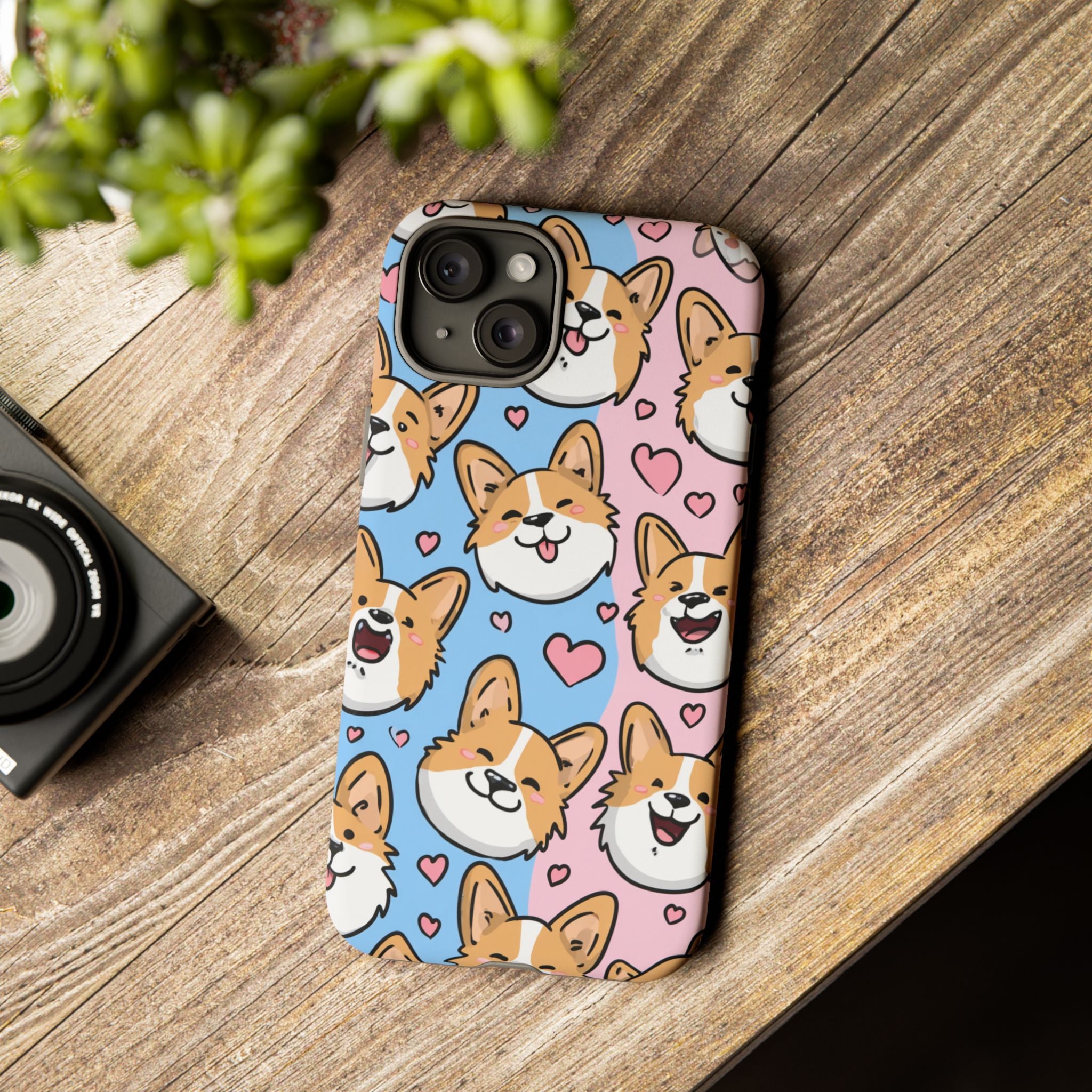 Cute Corgi Phone Case – Fun & Playful Protection with Love Hearts