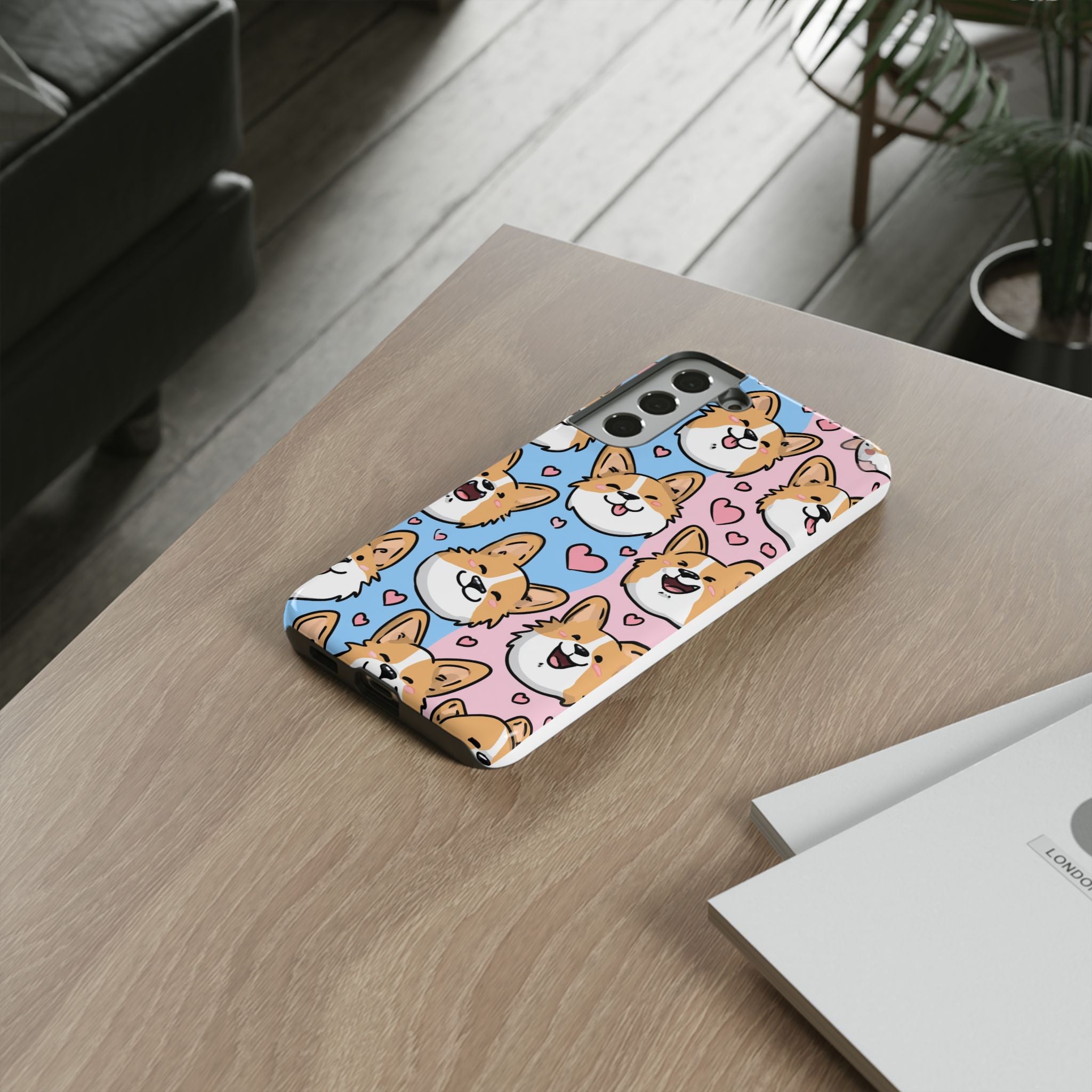 Cute Corgi Phone Case – Fun & Playful Protection with Love Hearts
