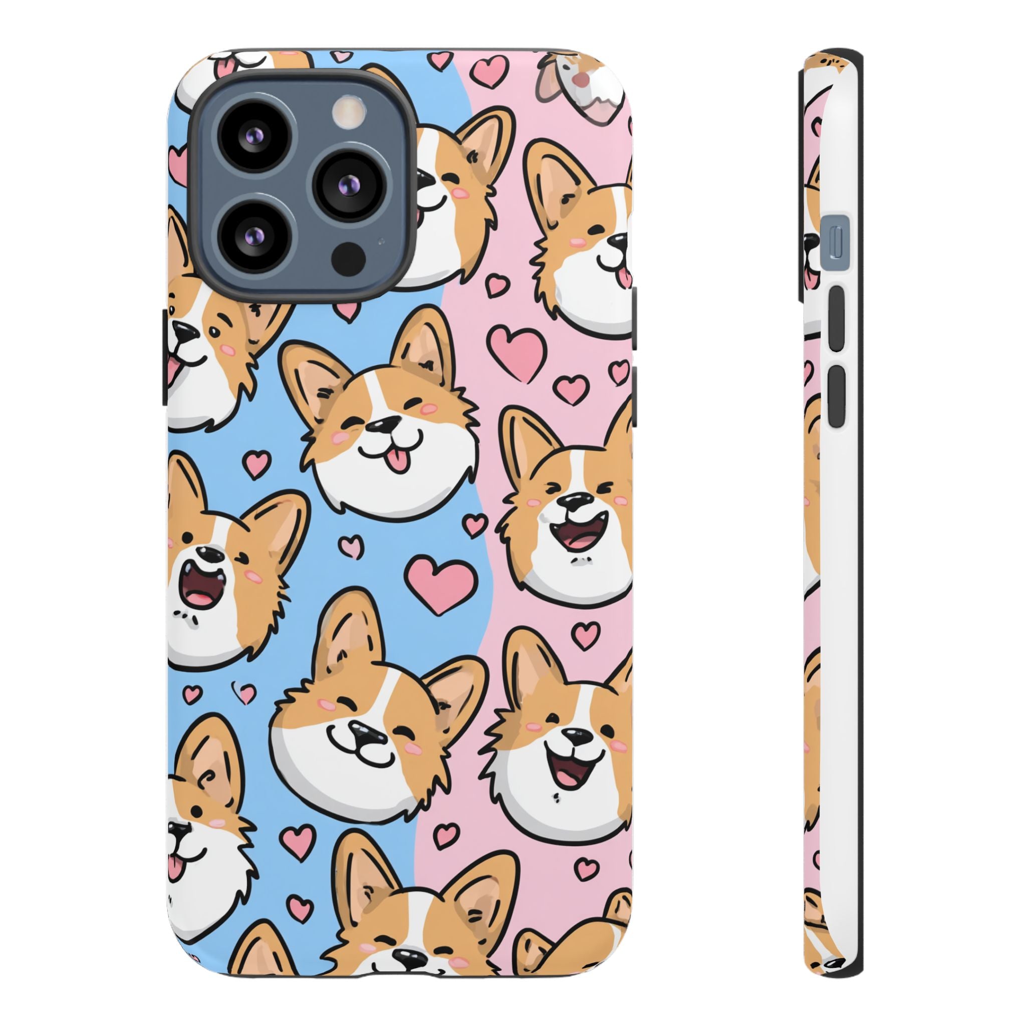 Cute Corgi Phone Case – Fun & Playful Protection with Love Hearts