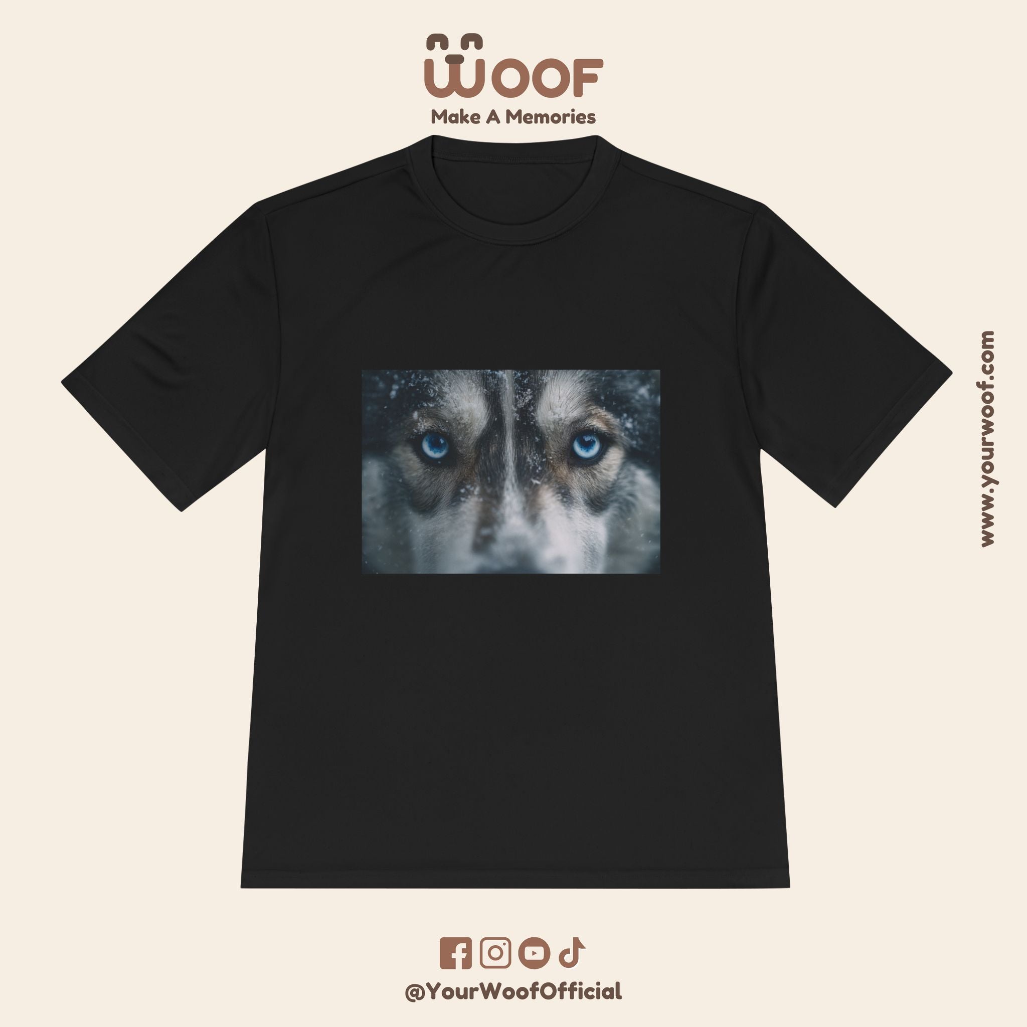 Woof Unisex Moisture Wicking Tee - Dog Lover's Apparel, Perfect for Outdoor Adventures, Pet Days, Gifts for Dog Owners, Cool Summer Wear