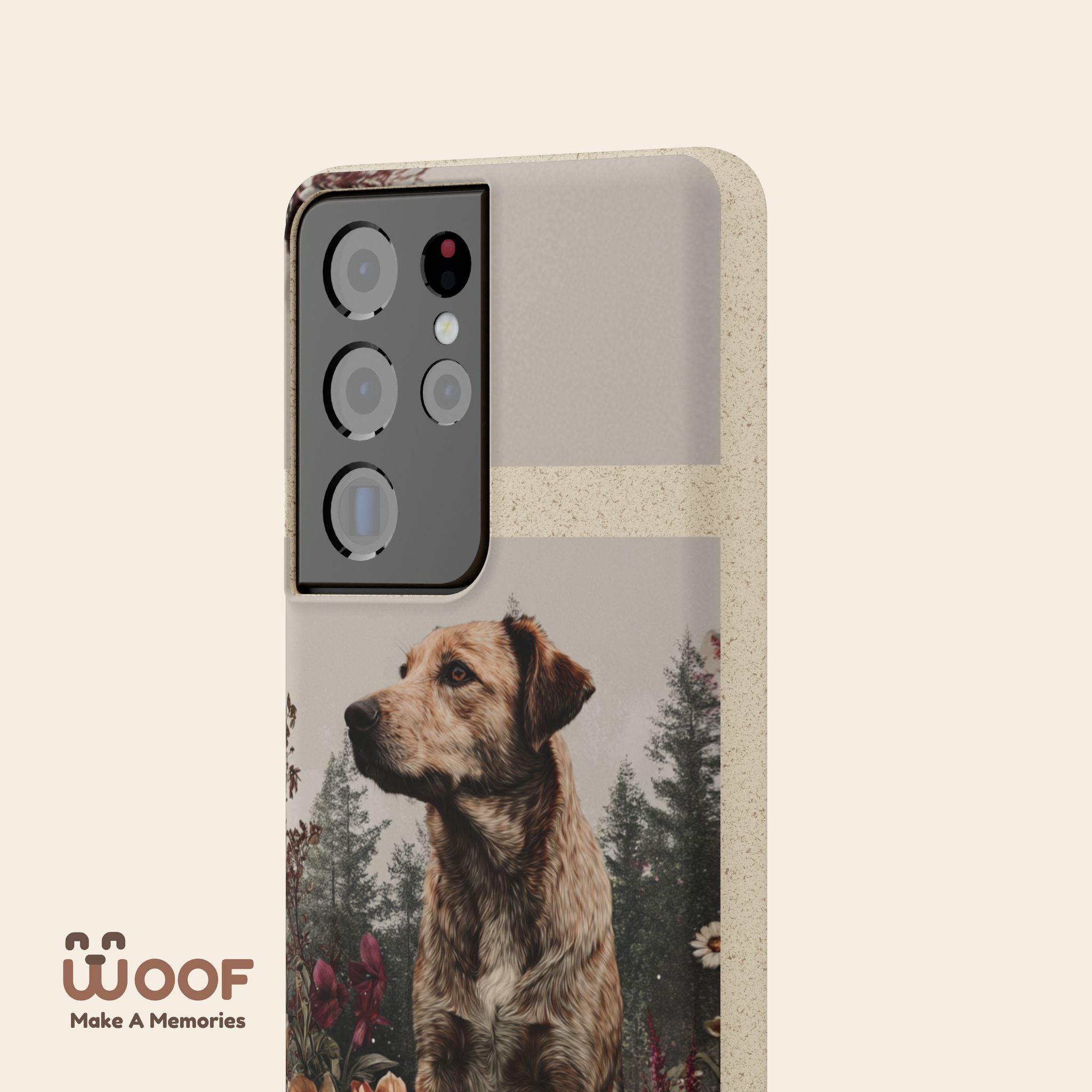 Eco-Friendly Dog Lover Biodegradable Phone Case - Floral Design
