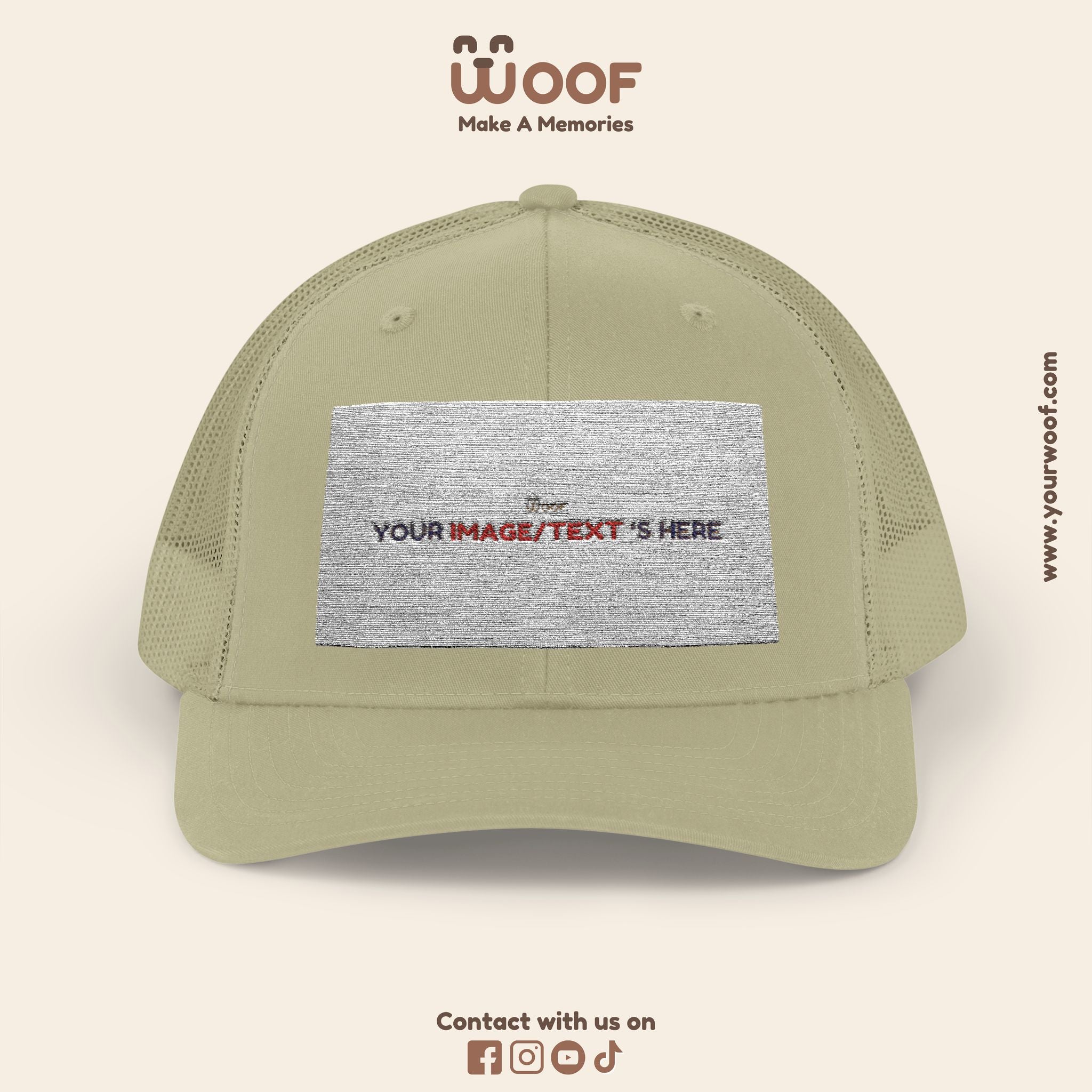 Woof Snapback Trucker Cap - Pet Lovers Gift, Dog Mom Hat, Casual Outdoor Accessory, Fun Pet Apparel, Unique Dog Dad Gift