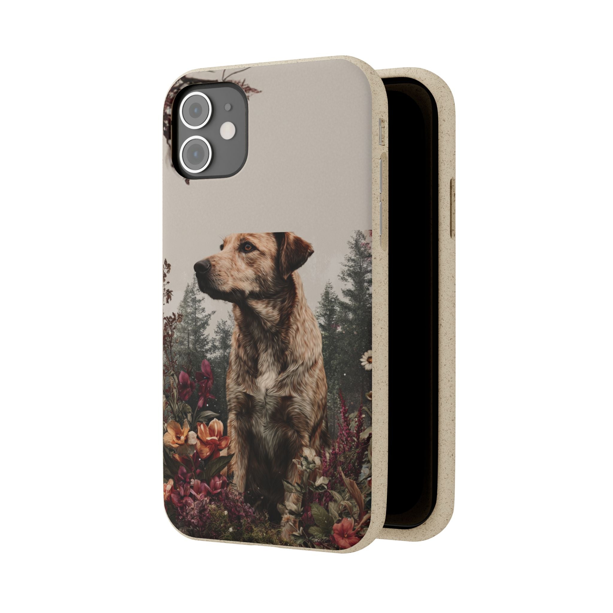 Eco-Friendly Dog Lover Biodegradable Phone Case - Floral Design