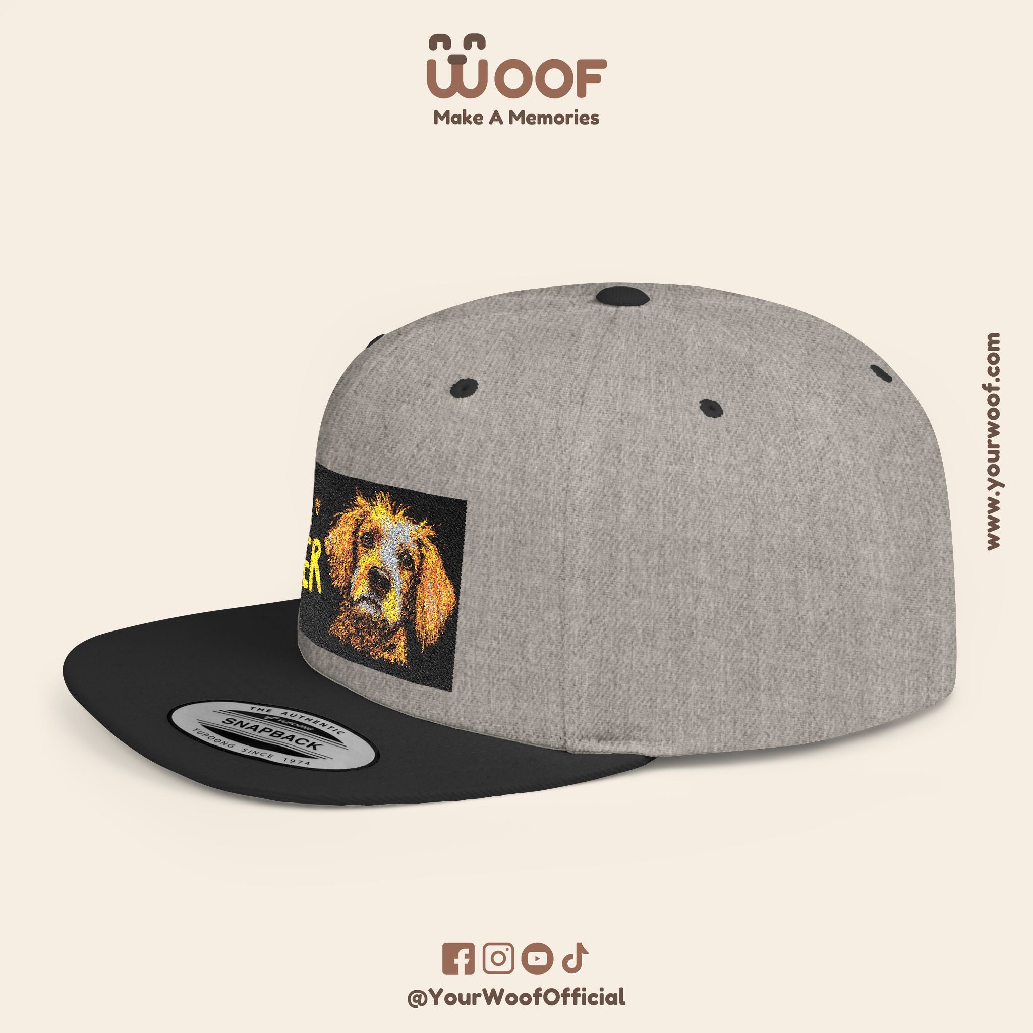 Dog Lover Flat Bill Snapback Hat, Casual Cap for Pet Owners, Dog Gift, Adjustable Hat, Fashion Accessory for Animal Lovers