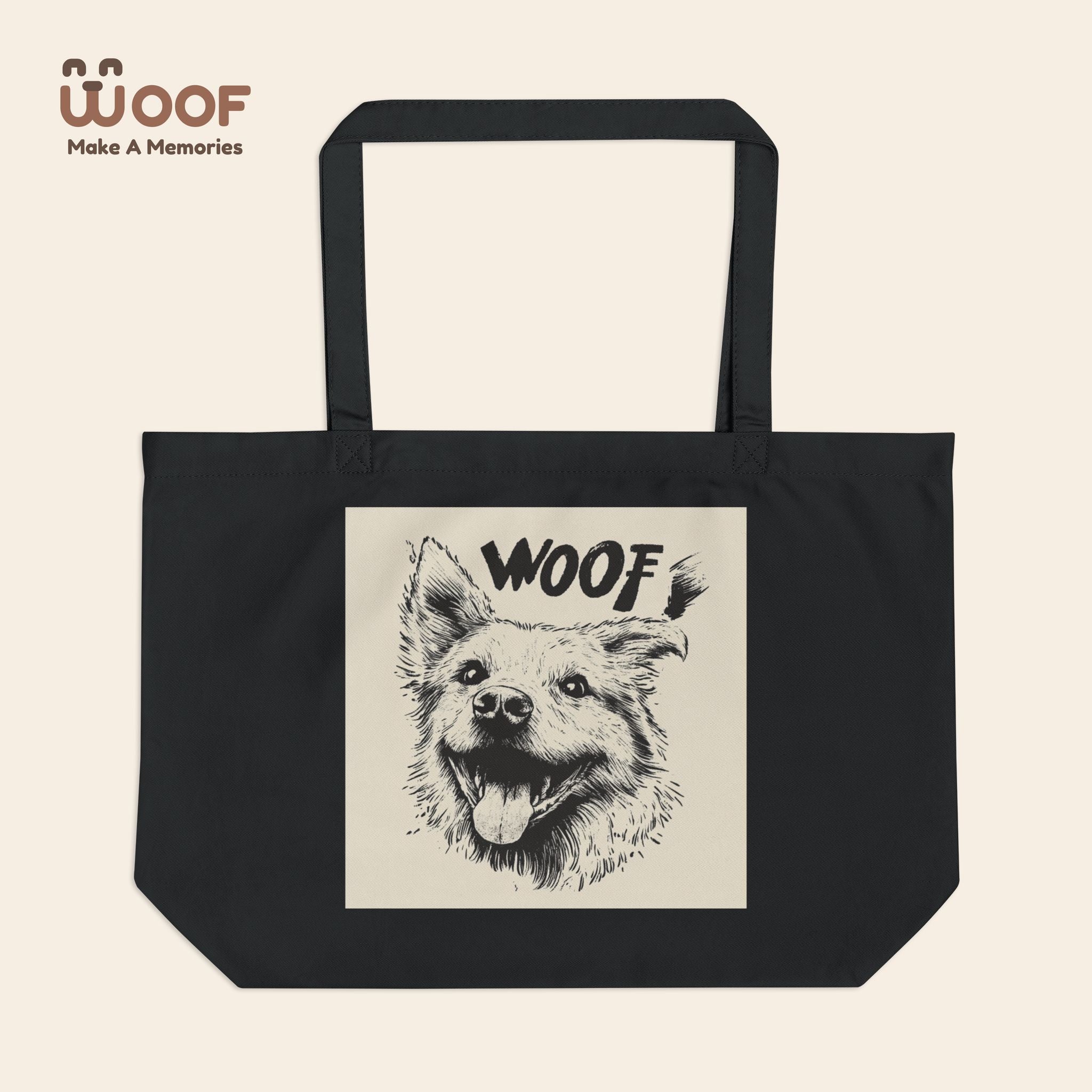 Eco-Friendly Dog Lover Tote, WOOF Canvas Bag, Reusable Shopping Tote, Pet Lover Gift, Animal Advocacy Bag, Sustainable Style Bag