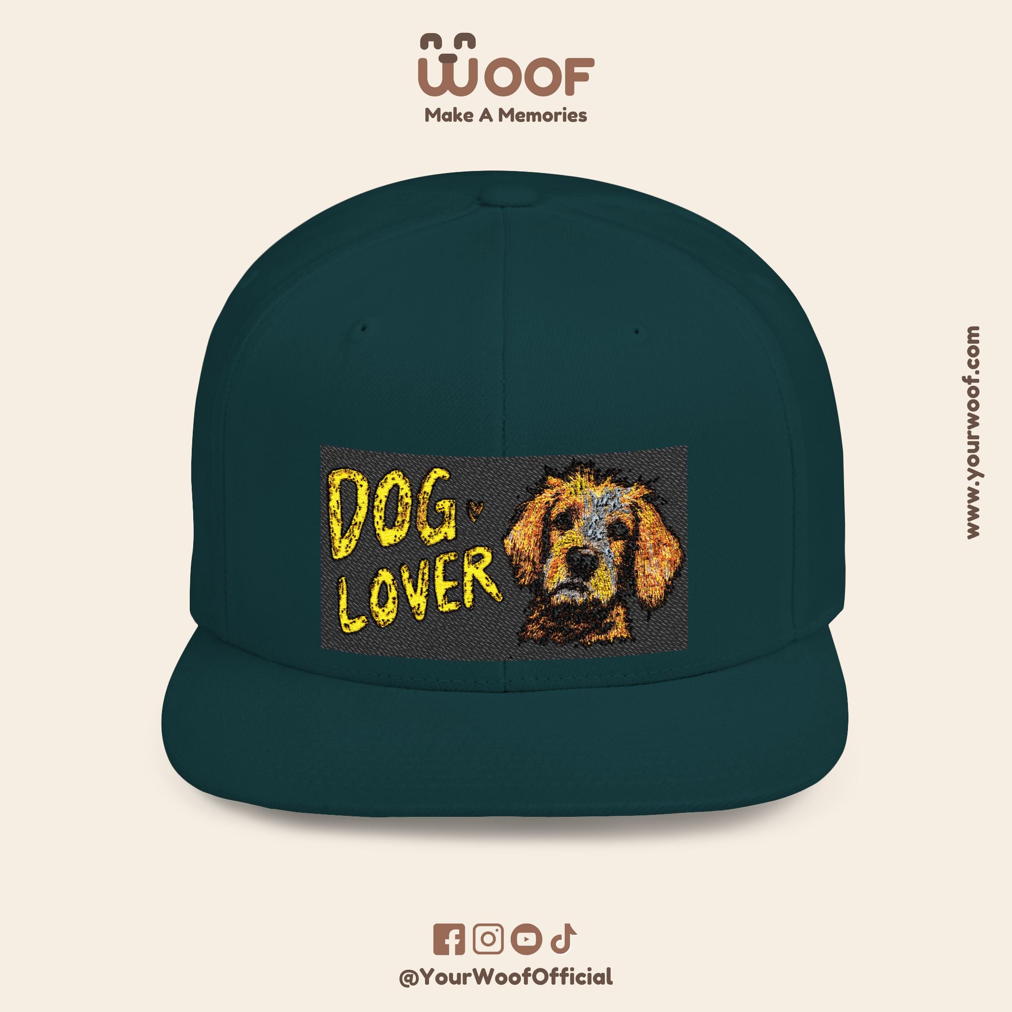 Dog Lover Flat Bill Snapback Hat, Casual Cap for Pet Owners, Dog Gift, Adjustable Hat, Fashion Accessory for Animal Lovers