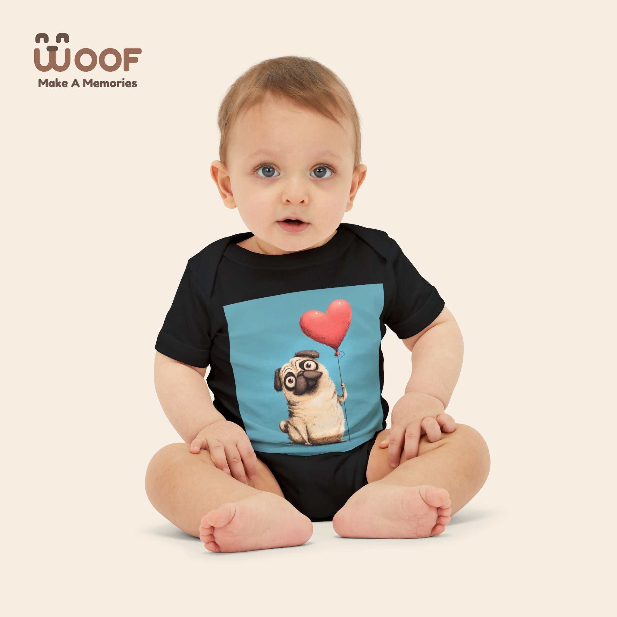 Adorable Pug Love Infant One Piece, Baby Bodysuit, Cute Baby Gifts, Dog Lover Outfit, Newborn Clothes, Valentine's Day Gift