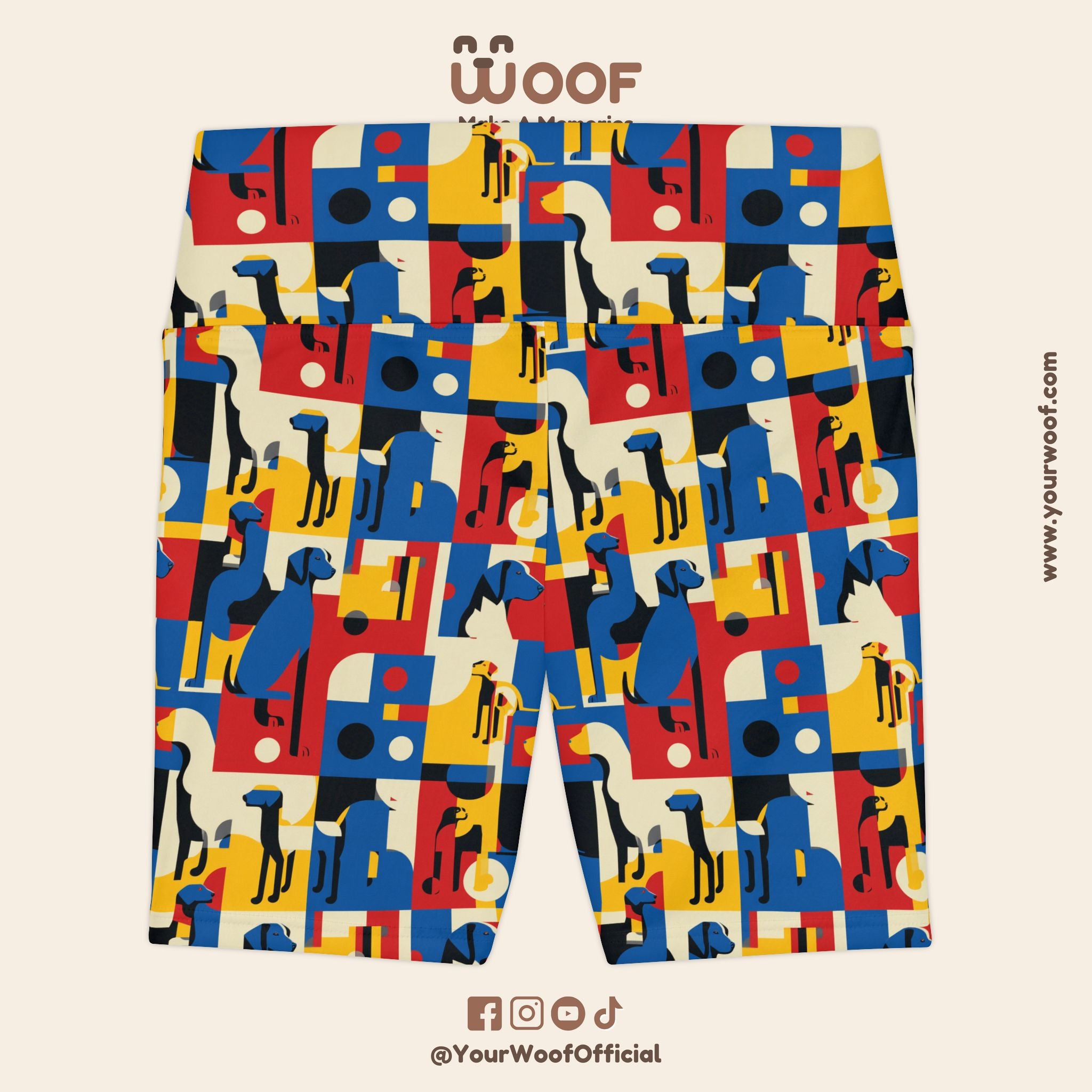 Colorful Dog-Themed Women's Workout Shorts, Activewear, Fitness Apparel, Pet Lover Gift, Cute Gym Shorts, Outdoor Activities