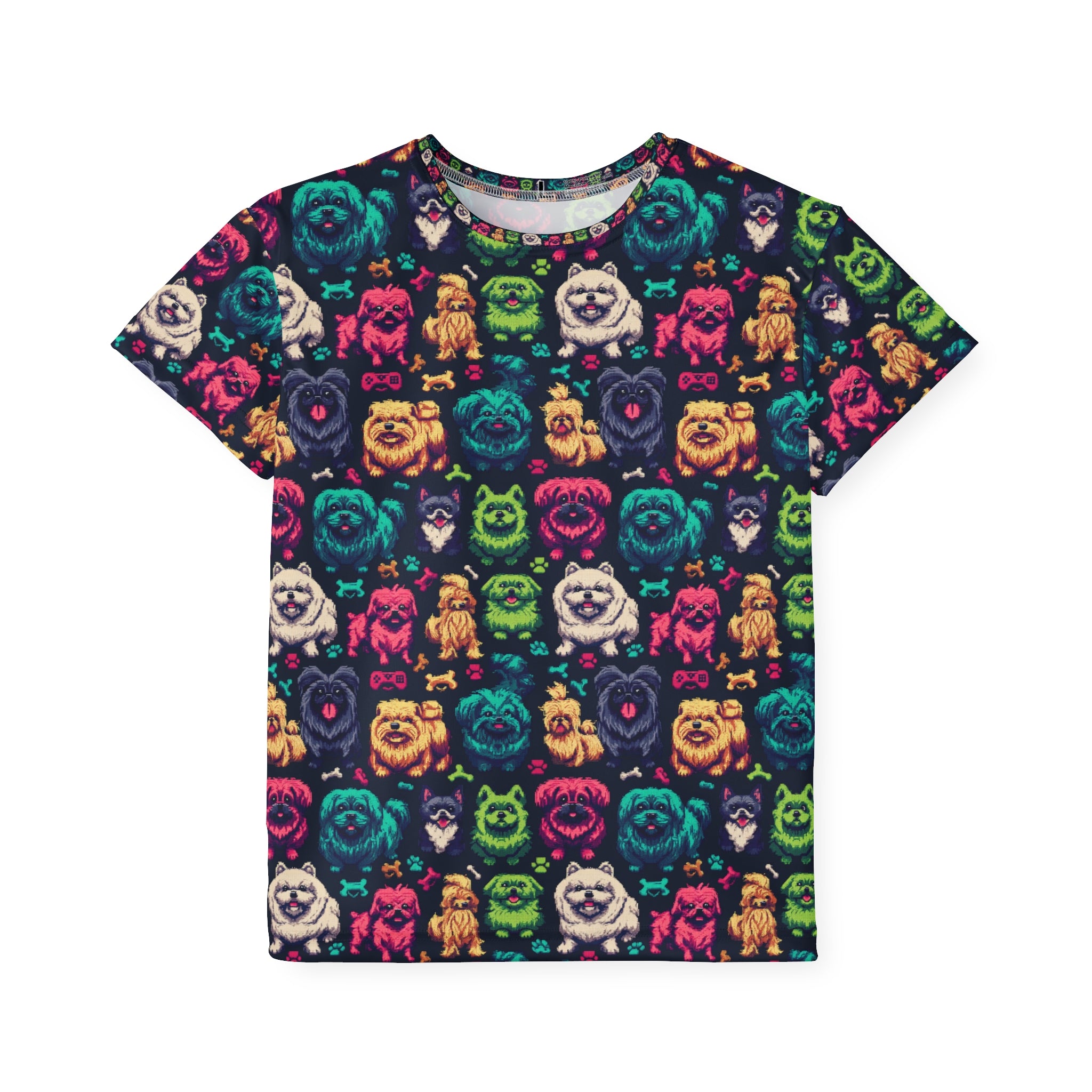 Colorful Kids Sports Jersey - Fun Dog Print Tee, Sporty Pet Lover Gift, Birthday Surprise, Playful Outdoor Wear, Animal Lover Apparel