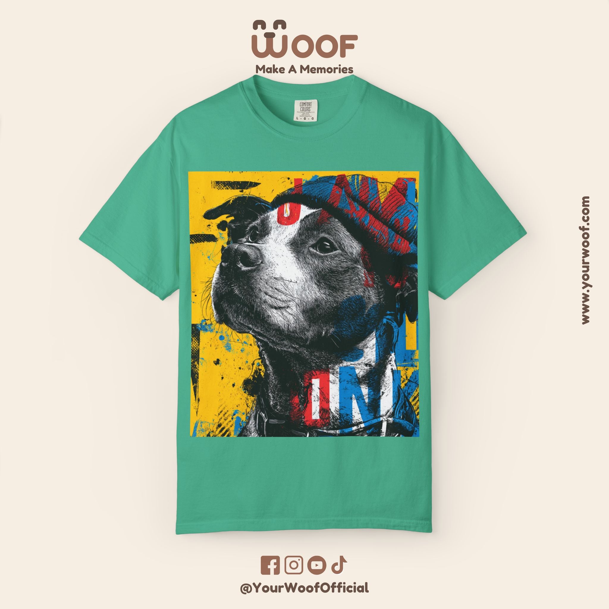 Vibrant Dog Art T-Shirt | Unisex Garment-Dyed Tee for Animal Lovers, Pet Enthusiasts, Gift for Dog Owners, Cute Pet Apparel, Summer Fashion