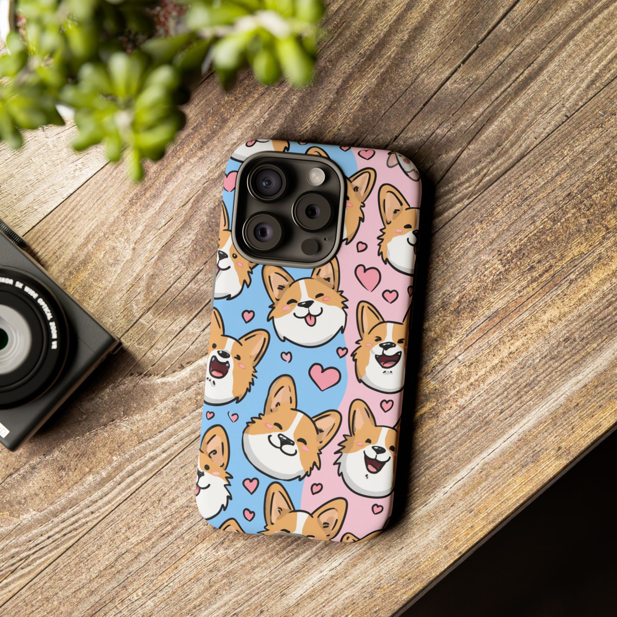 Cute Corgi Phone Case – Fun & Playful Protection with Love Hearts